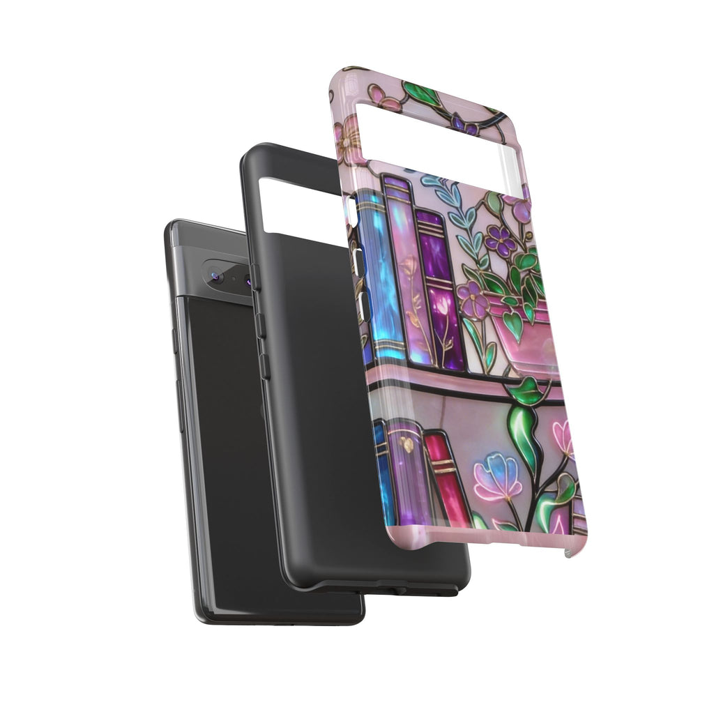 Floral Bookshelf Phone Case — Pastel Botanicals & Magical Book Art Printify