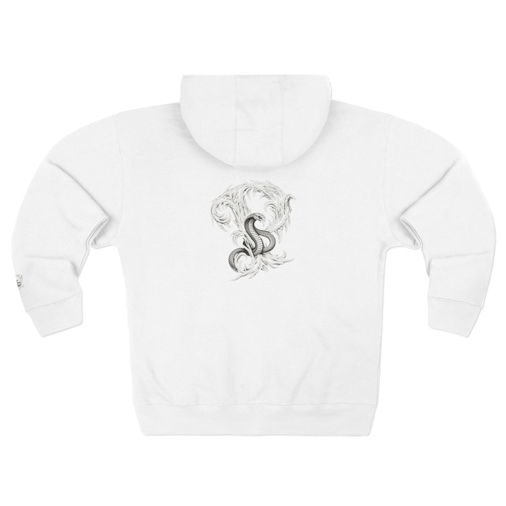 Ember & Serpent Zip Hoodie — Minimal Mythic Graphic Zip-Up Printify