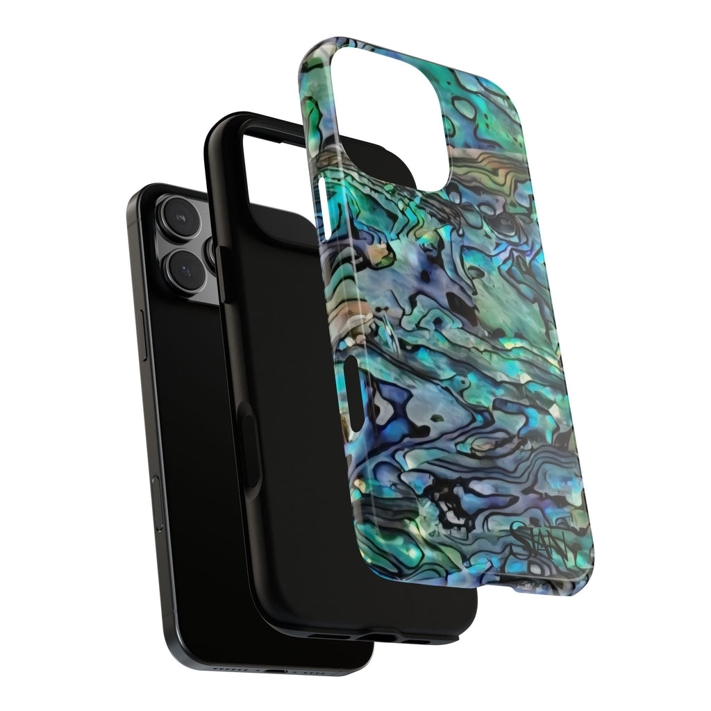 Abalone Shell Pattern Phone Case | Iridescent Ocean Swirl Protective Cover Printify