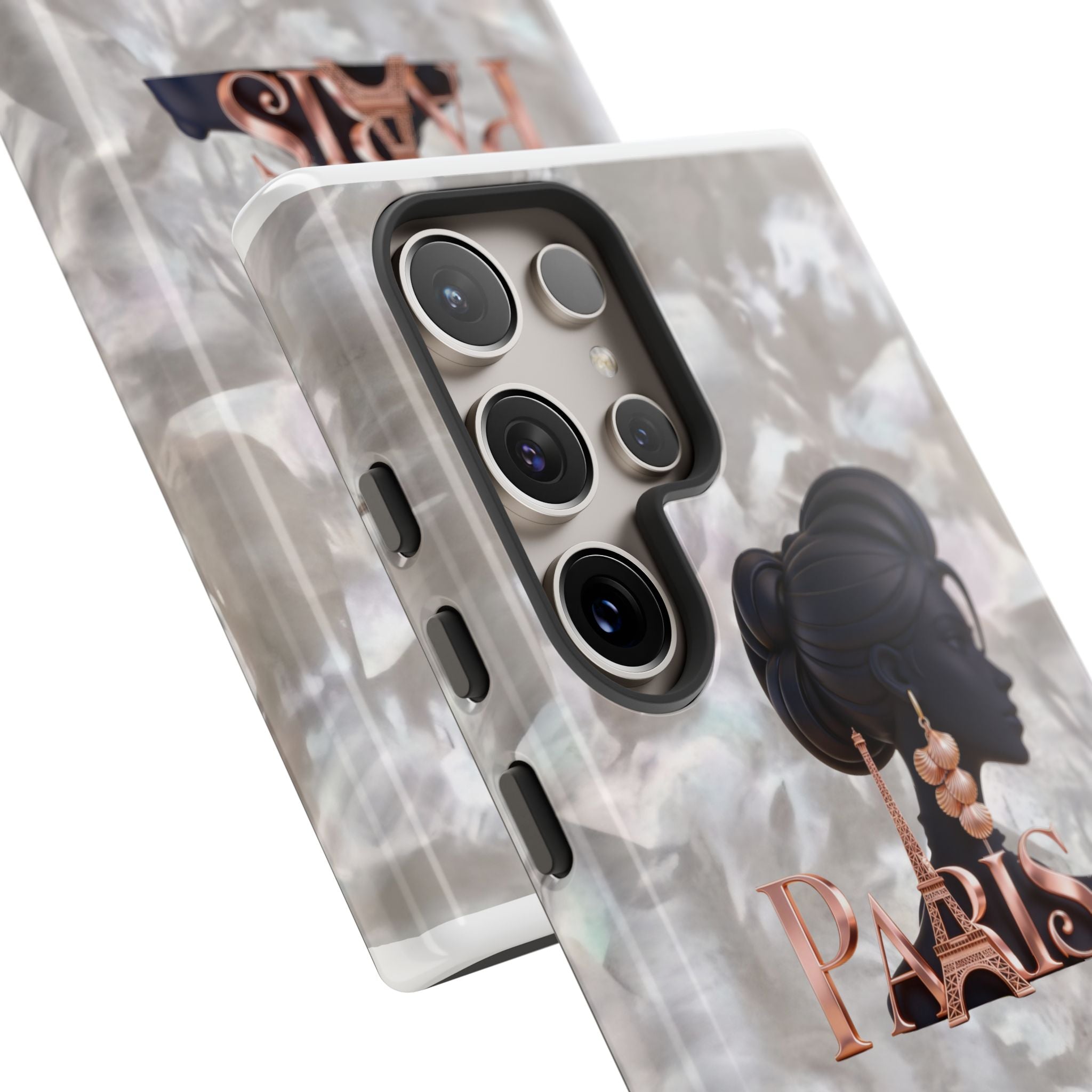 Paris Silhouette Pearl Phone Case — Tough Protective Smartphone Cover Printify