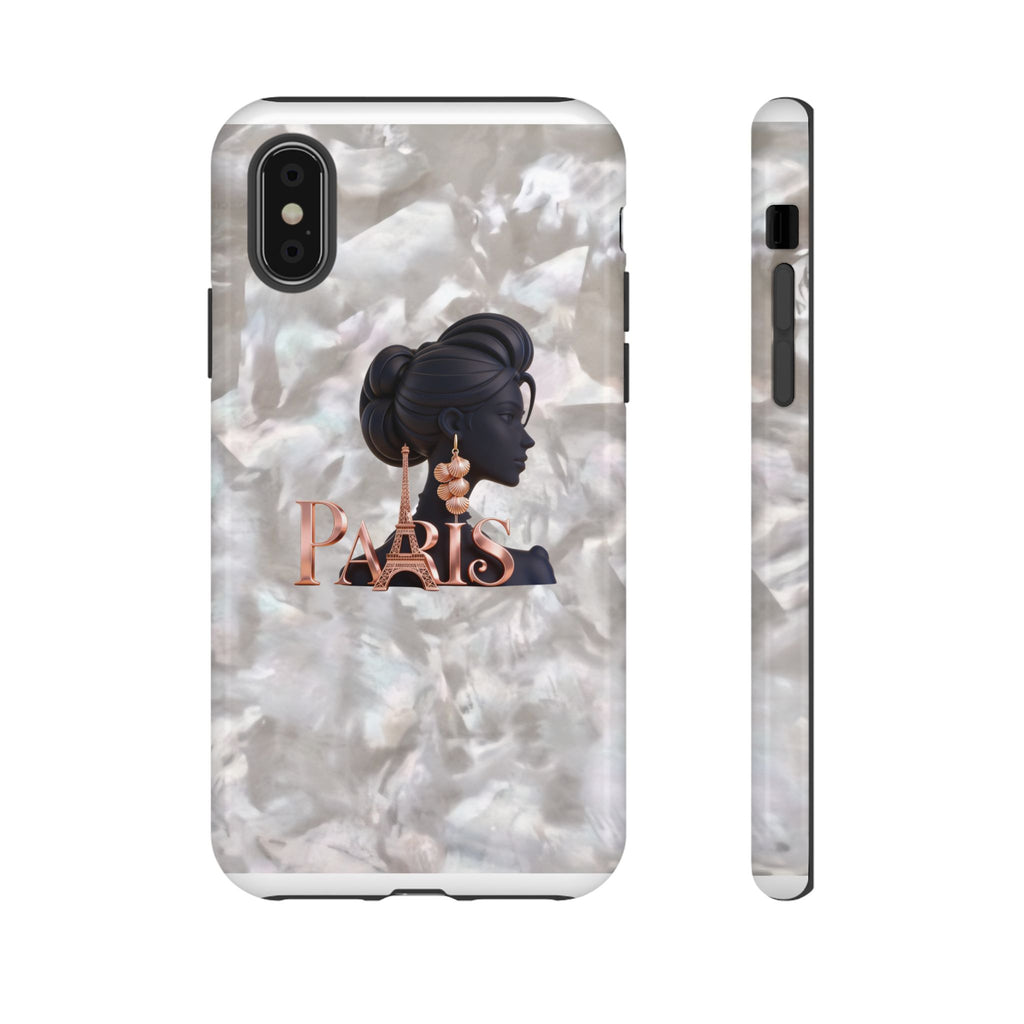 Paris Silhouette Pearl Phone Case — Tough Protective Smartphone Cover Printify
