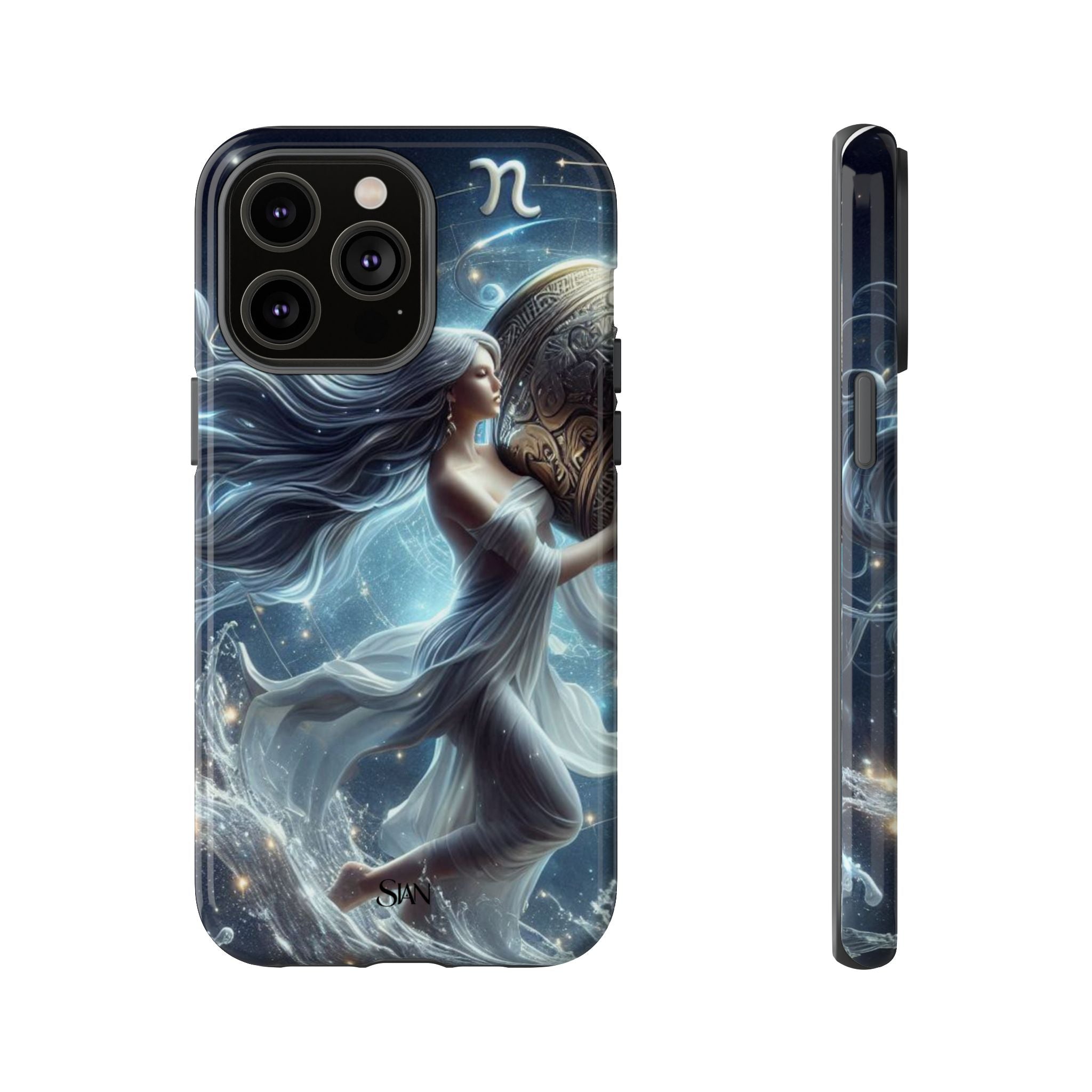 Moonlit Athena figure phone case | Goddess warrior celestial art tough case Printify