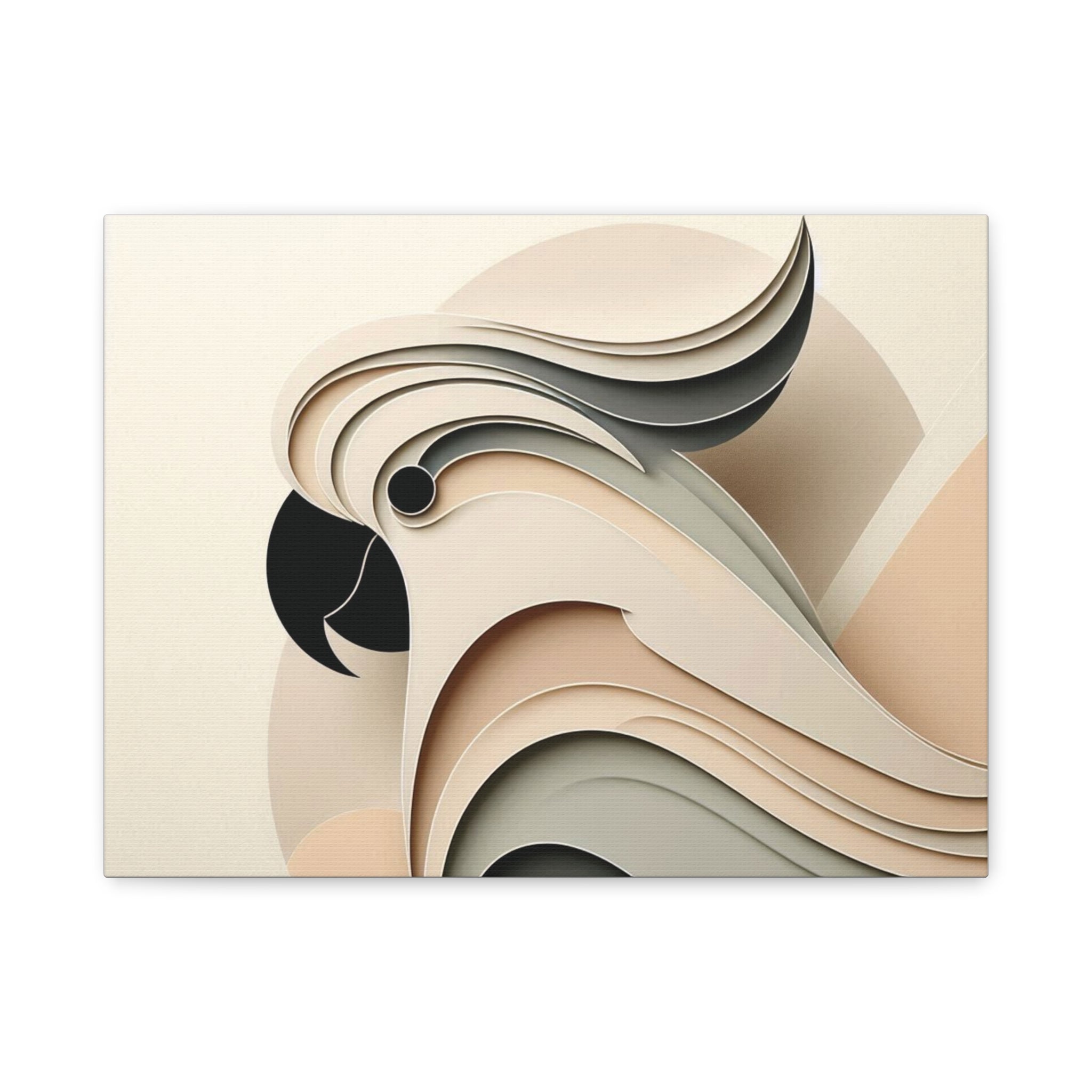 Abstract Paper Cut Cockatoo Matte Canvas Printify