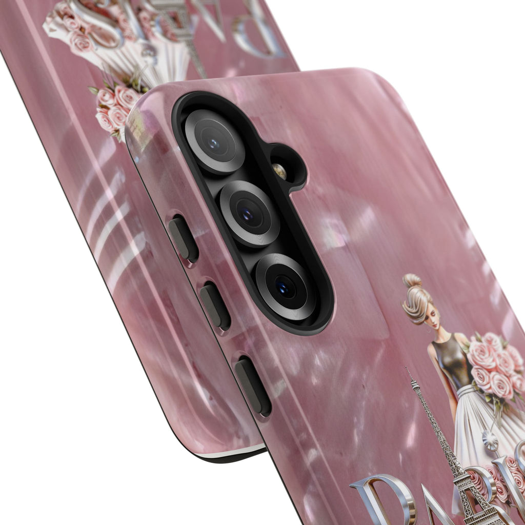 Paris Floral Phone Case - Pink Eiffel Tower Fashion Girl Tough Case Printify