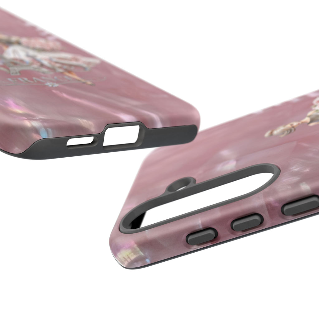 Paris Floral Phone Case - Pink Eiffel Tower Fashion Girl Tough Case Printify