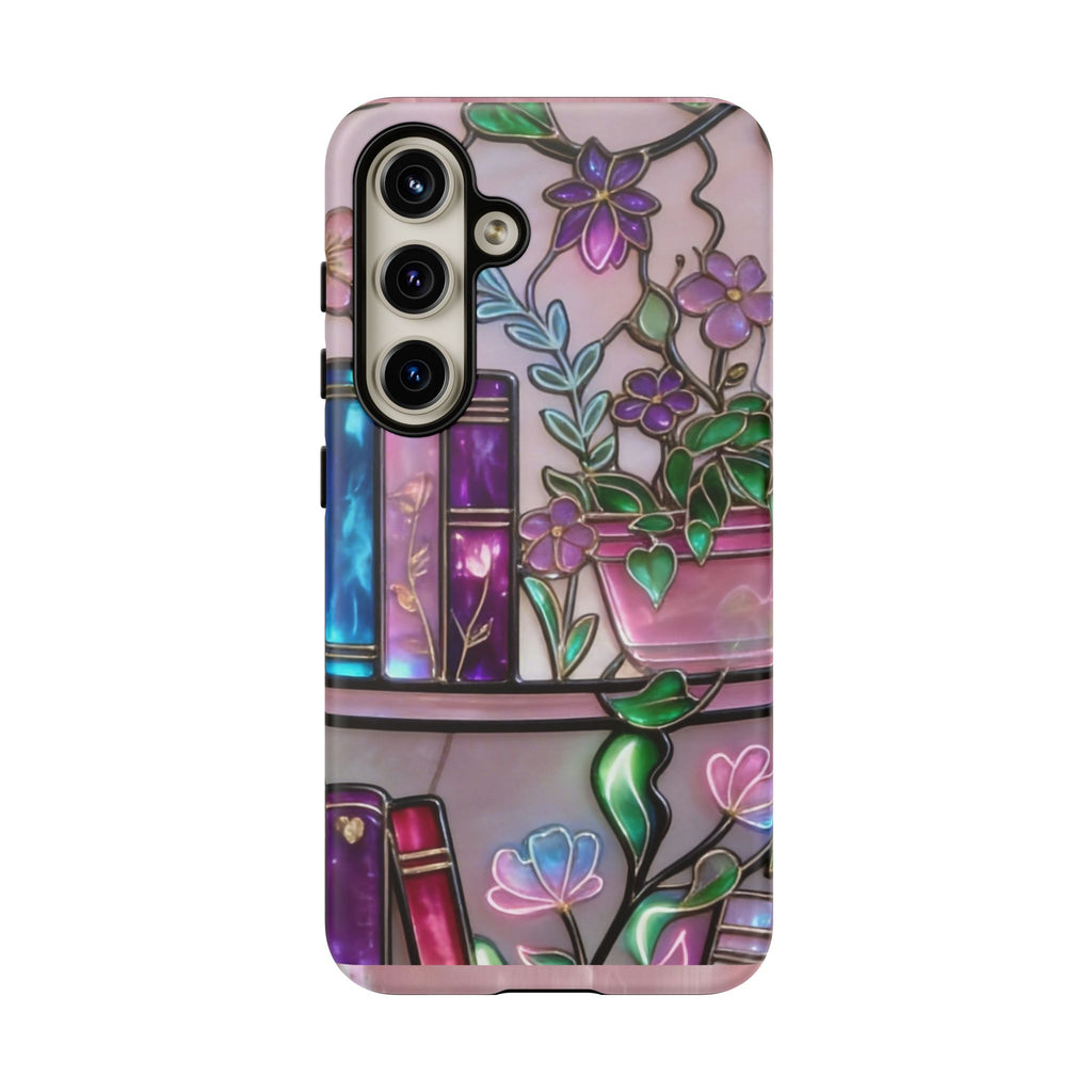 Floral Bookshelf Phone Case — Pastel Botanicals & Magical Book Art Printify