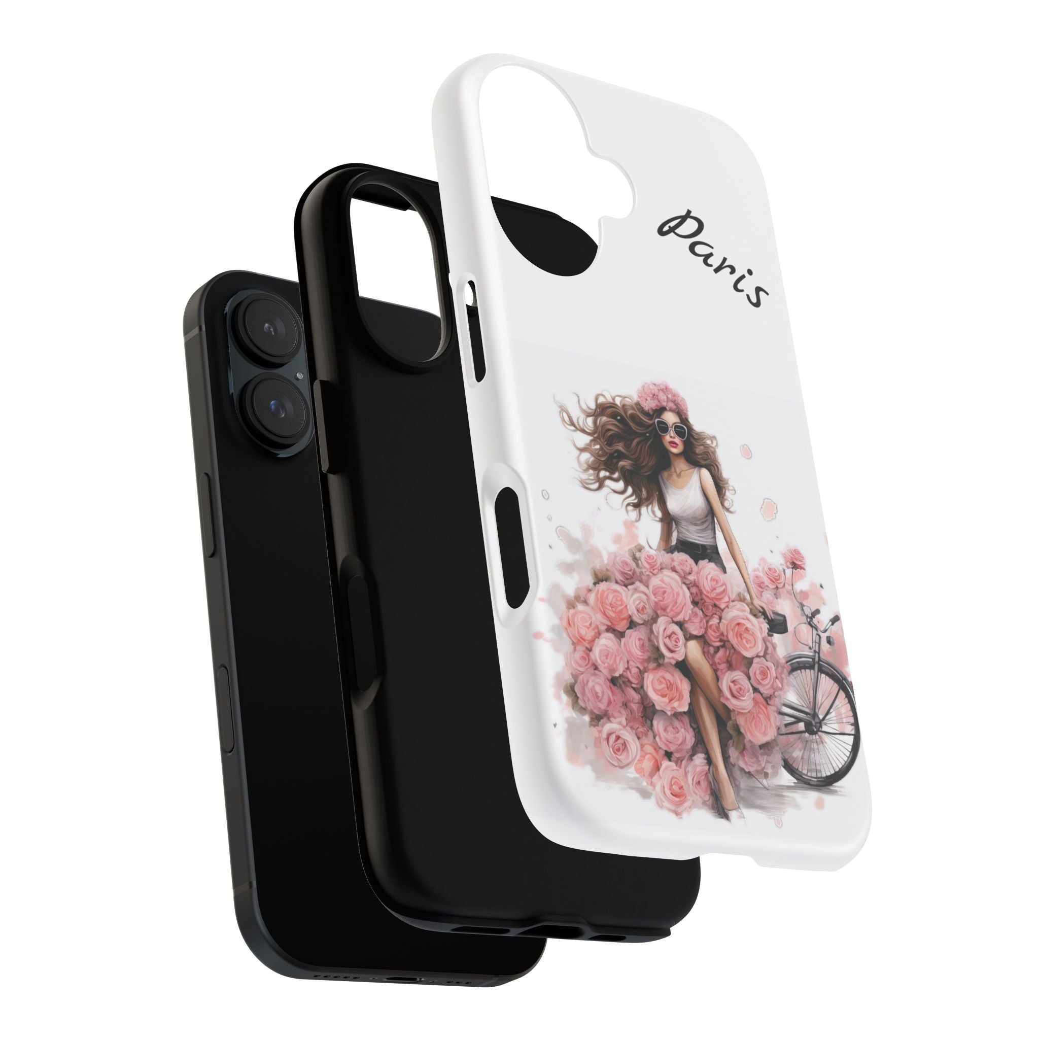 Paris Rose Bicycle woman phone case | Floral iPhone case Printify