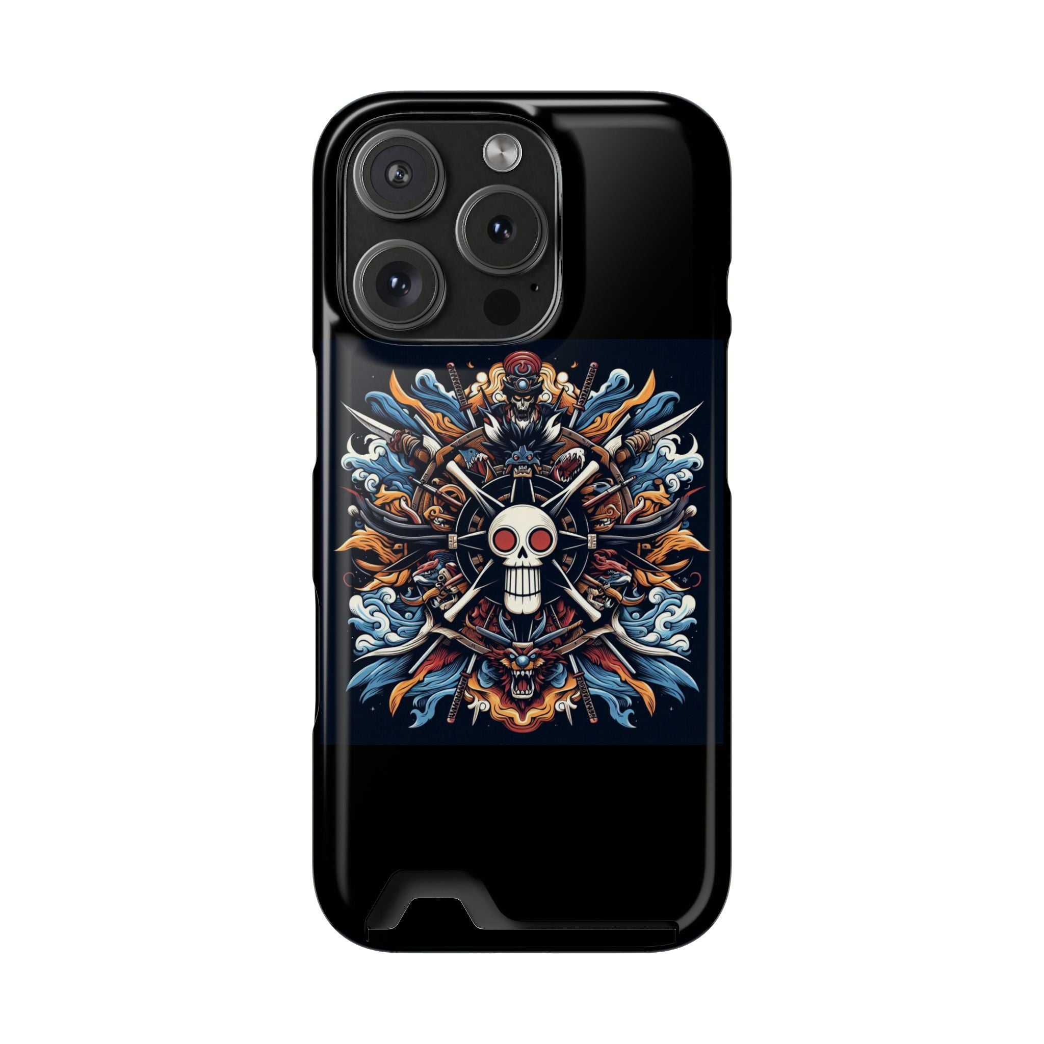 One Piece Phone Case with Card Holder | Anime Straw Hat Crew Design Printify