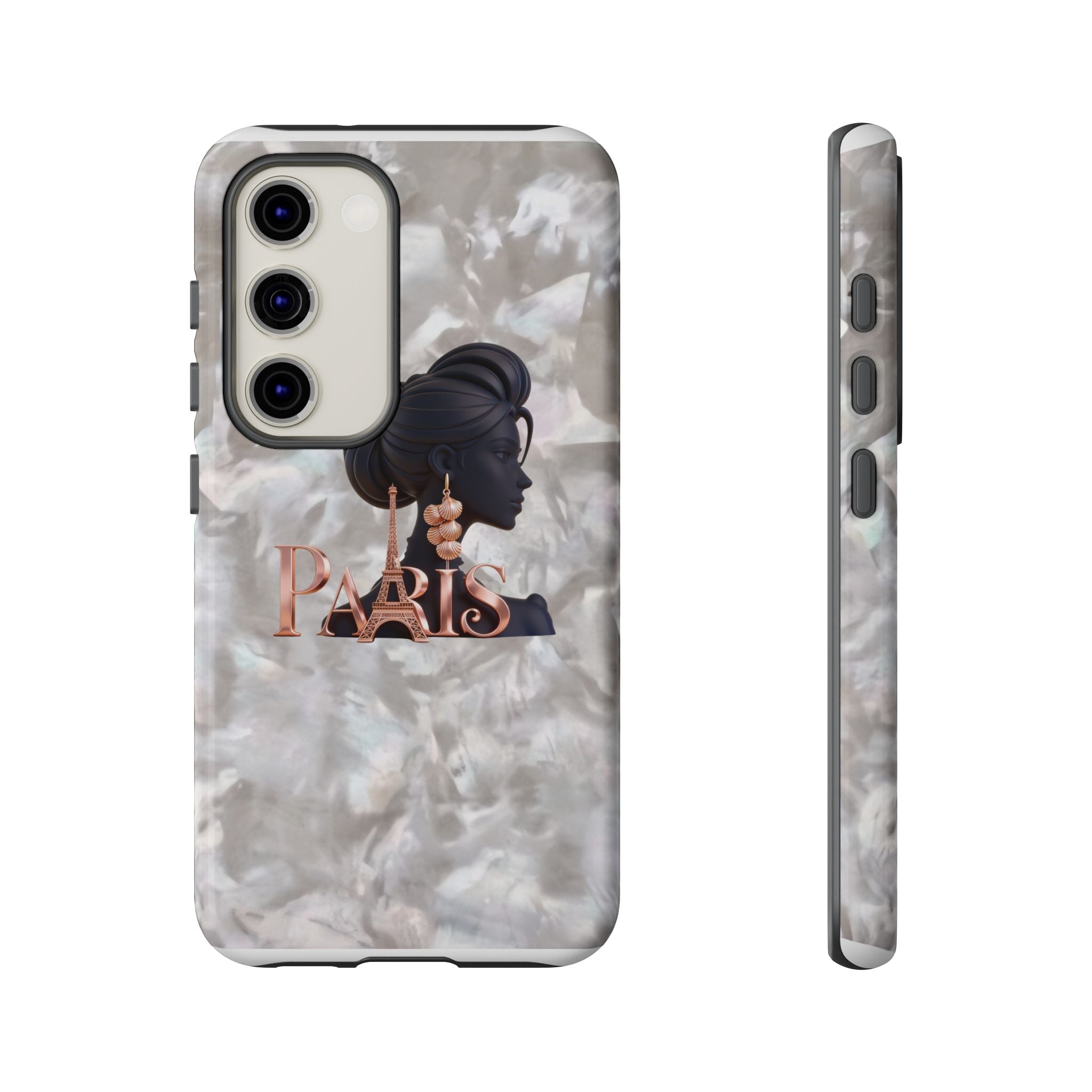 Paris Silhouette Pearl Phone Case — Tough Protective Smartphone Cover Printify
