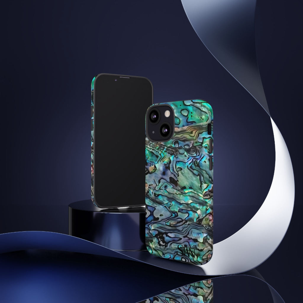 Abalone Shell Pattern Phone Case | Iridescent Ocean Swirl Protective Cover Printify