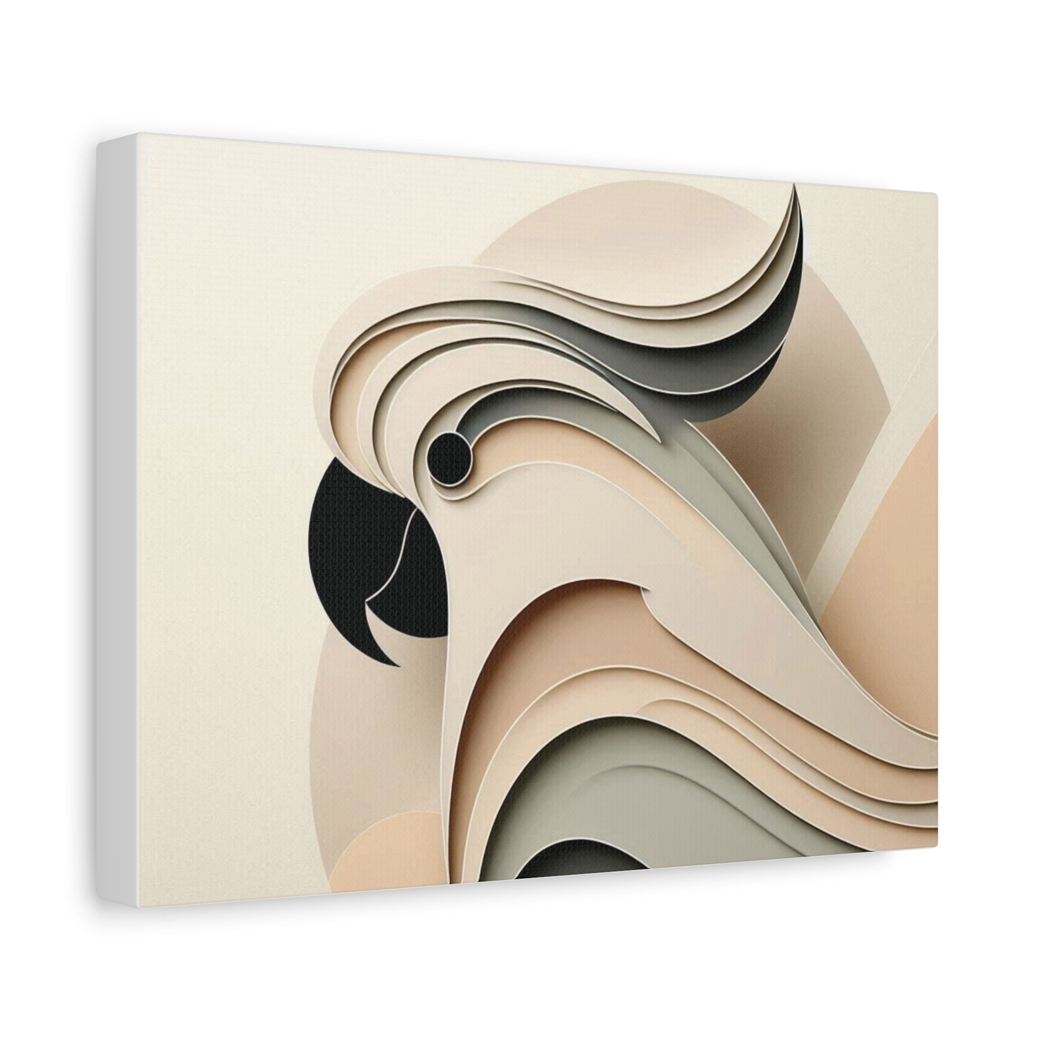 Abstract Paper Cut Cockatoo Matte Canvas Printify