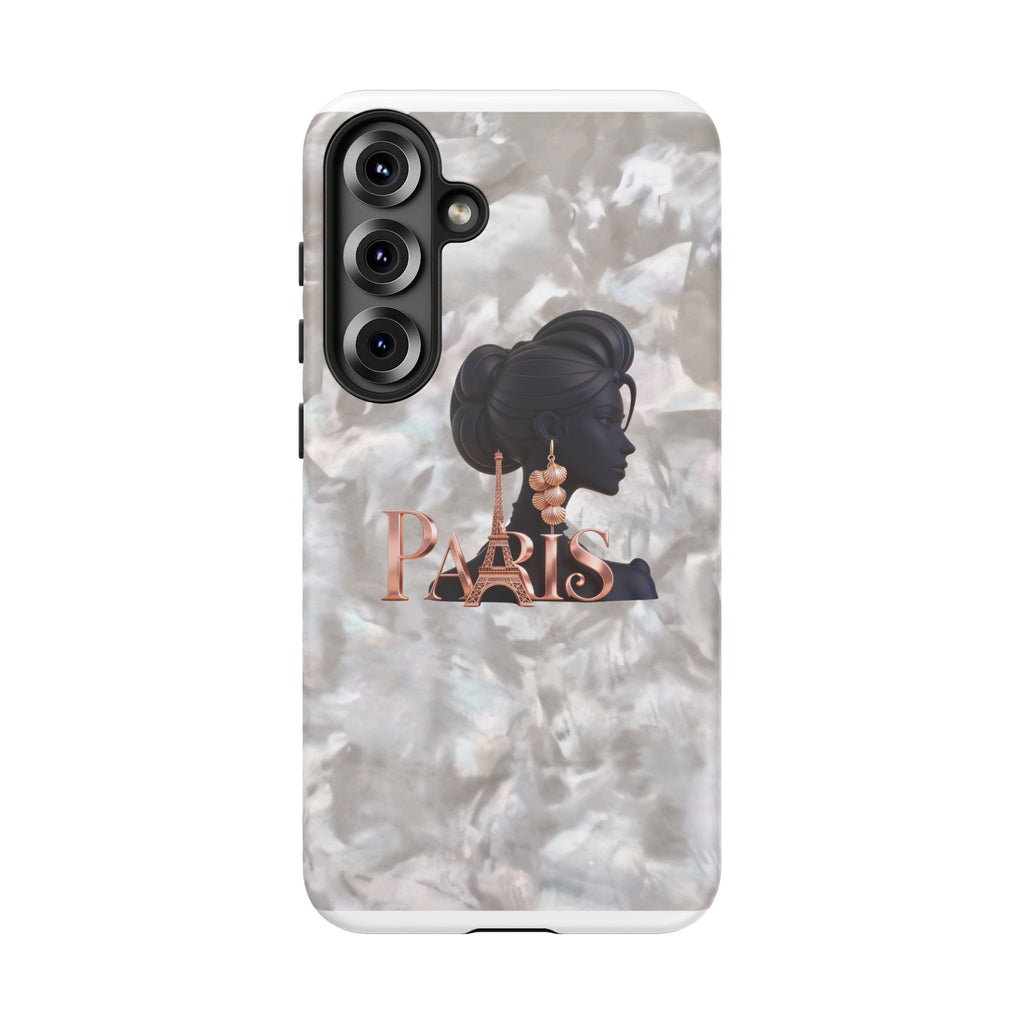 Paris Silhouette Pearl Phone Case — Tough Protective Smartphone Cover Printify