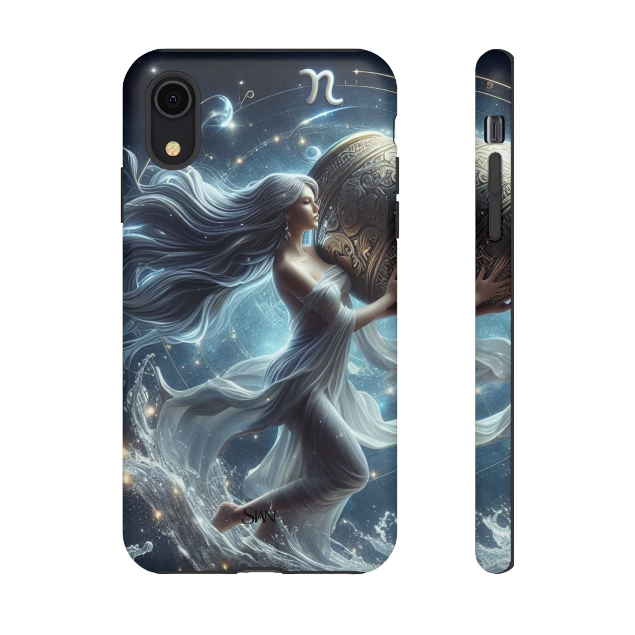 Moonlit Athena figure phone case | Goddess warrior celestial art tough case Printify