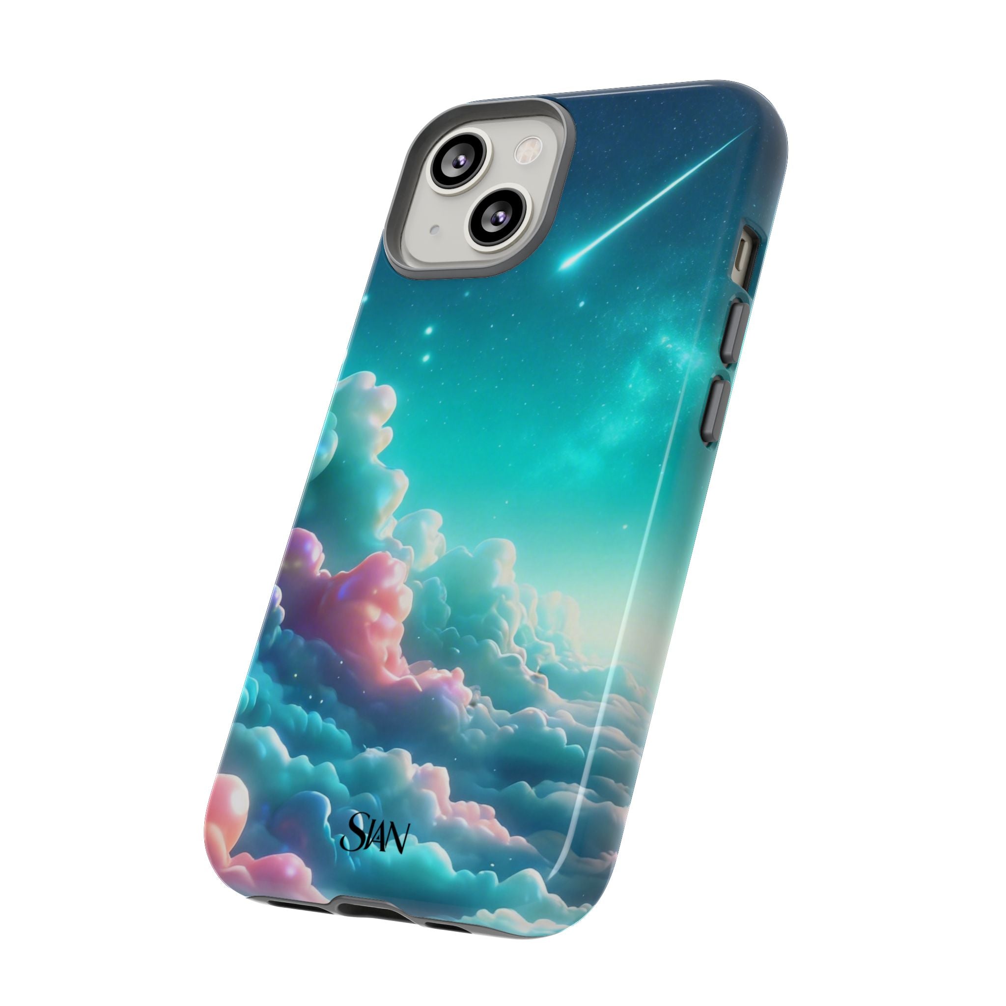 Dreamy Pastel Clouds with Shooting Star phone case Printify