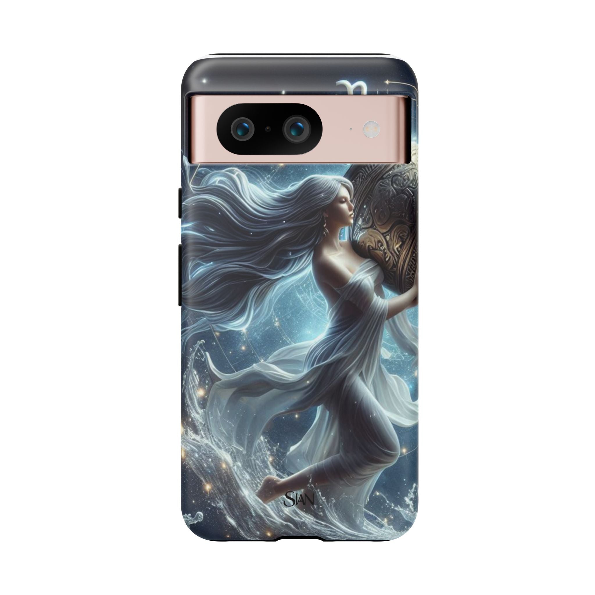 Moonlit Athena figure phone case | Goddess warrior celestial art tough case Printify