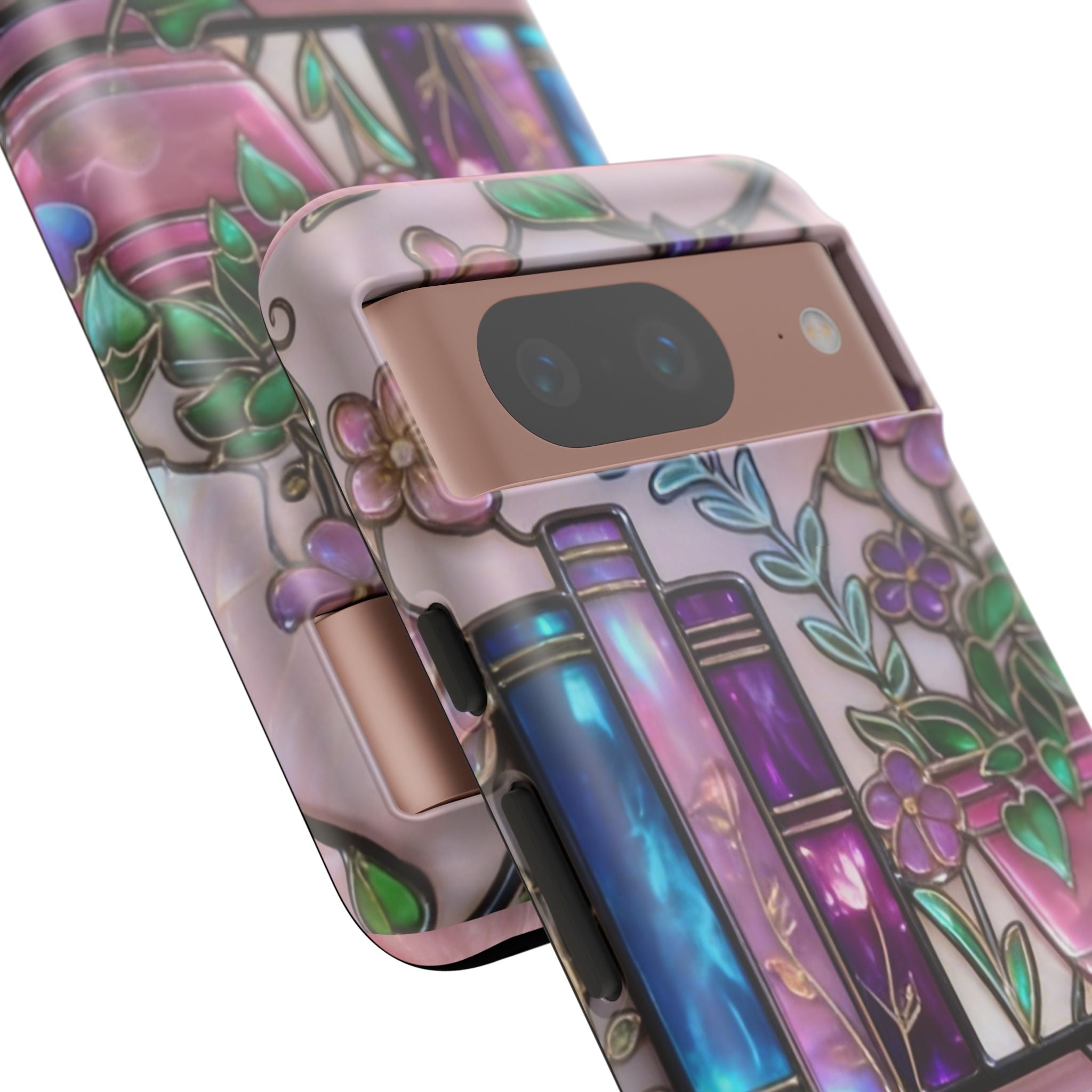 Floral Bookshelf Phone Case — Pastel Botanicals & Magical Book Art Printify
