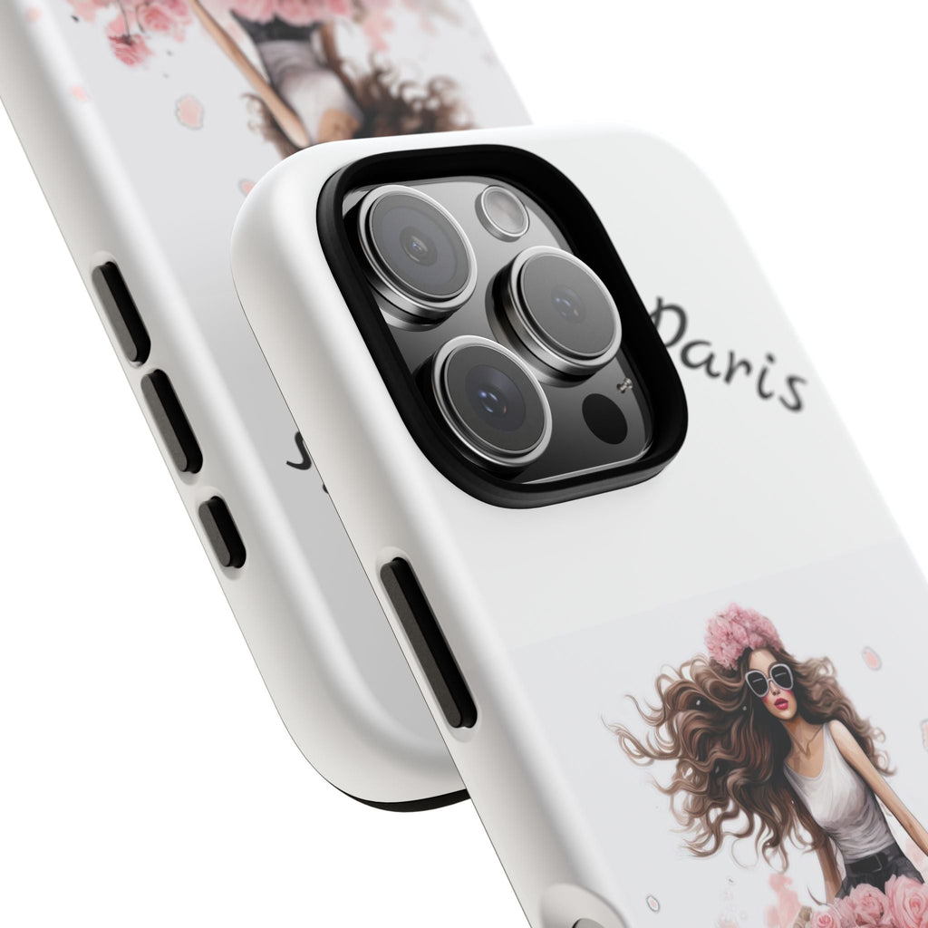 Paris Rose Bicycle woman phone case | Floral iPhone case Printify