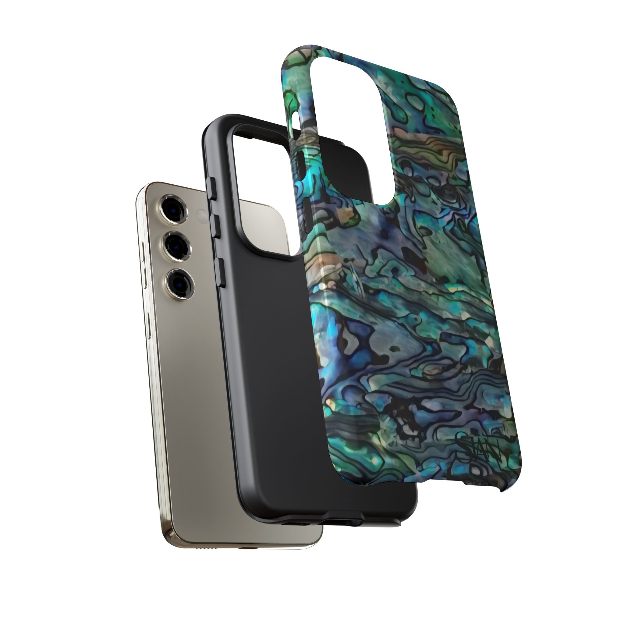Abalone Shell Pattern Phone Case | Iridescent Ocean Swirl Protective Cover Printify