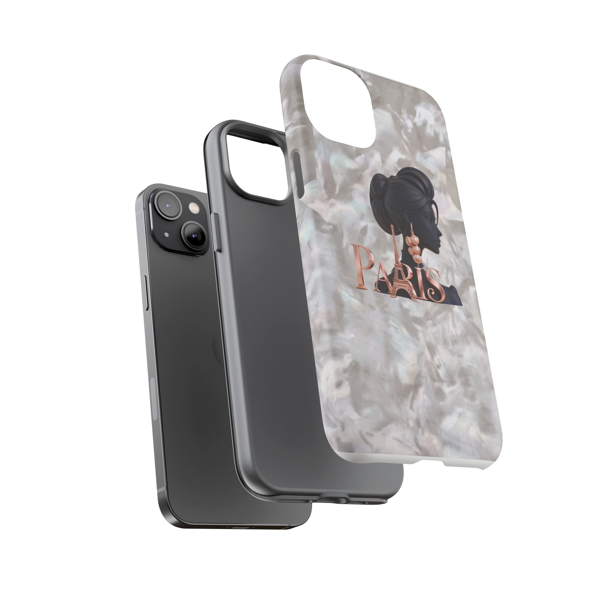 Paris Silhouette Pearl Phone Case — Tough Protective Smartphone Cover Printify