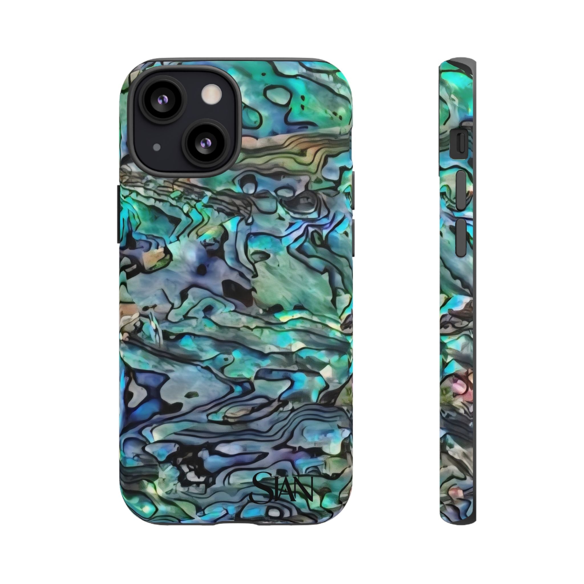 Abalone Shell Pattern Phone Case | Iridescent Ocean Swirl Protective Cover Printify