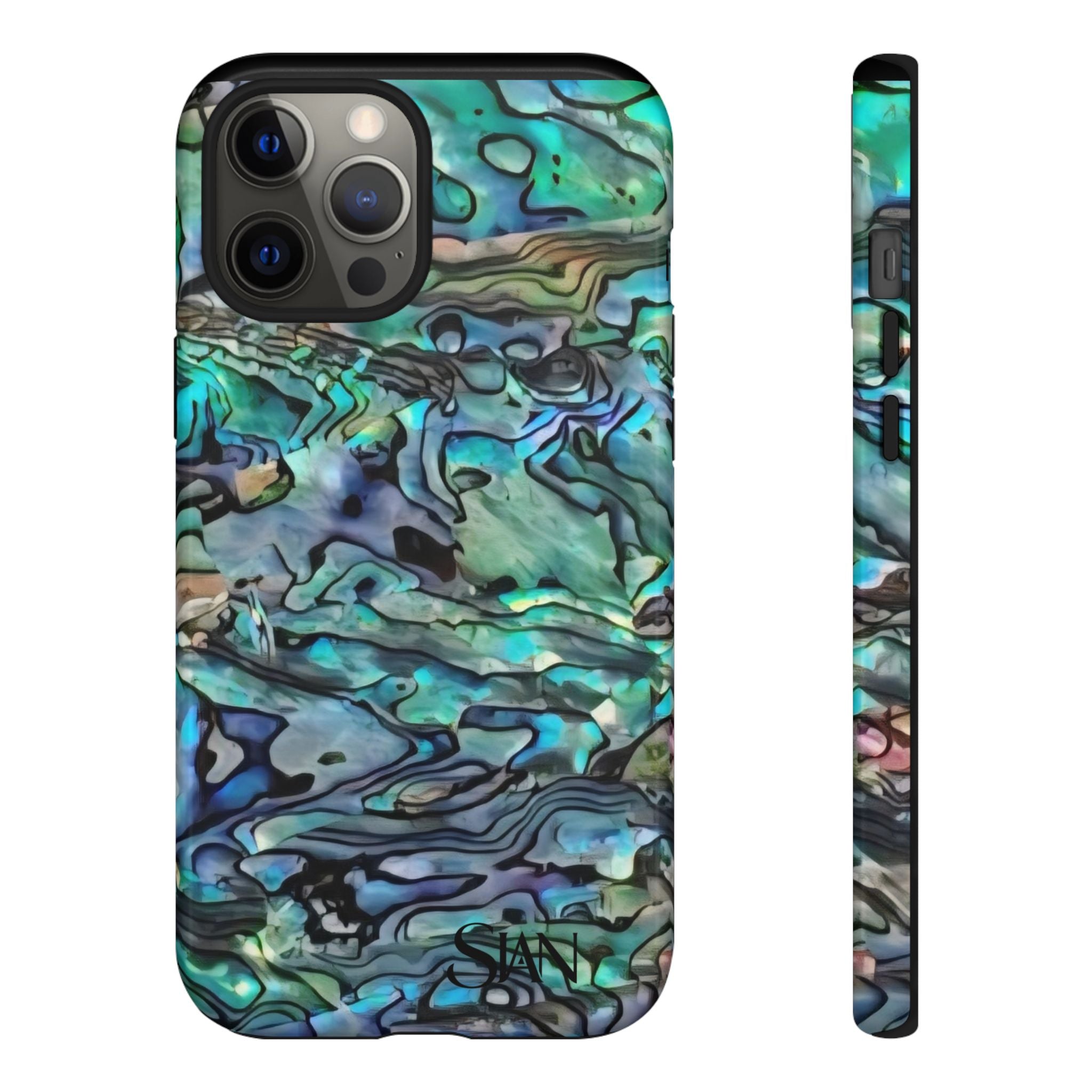 Abalone Shell Pattern Phone Case | Iridescent Ocean Swirl Protective Cover Printify