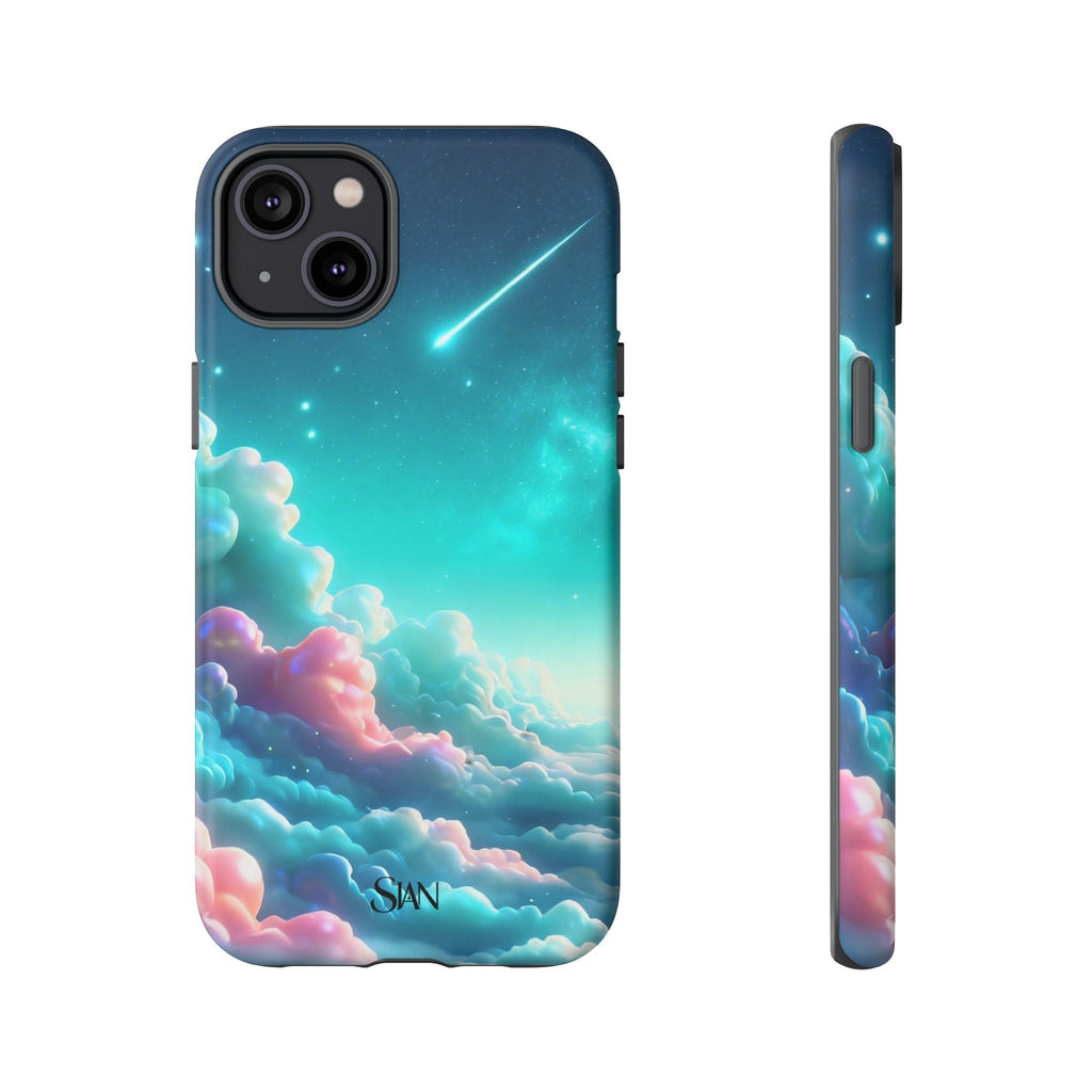 Dreamy Pastel Clouds with Shooting Star phone case Printify