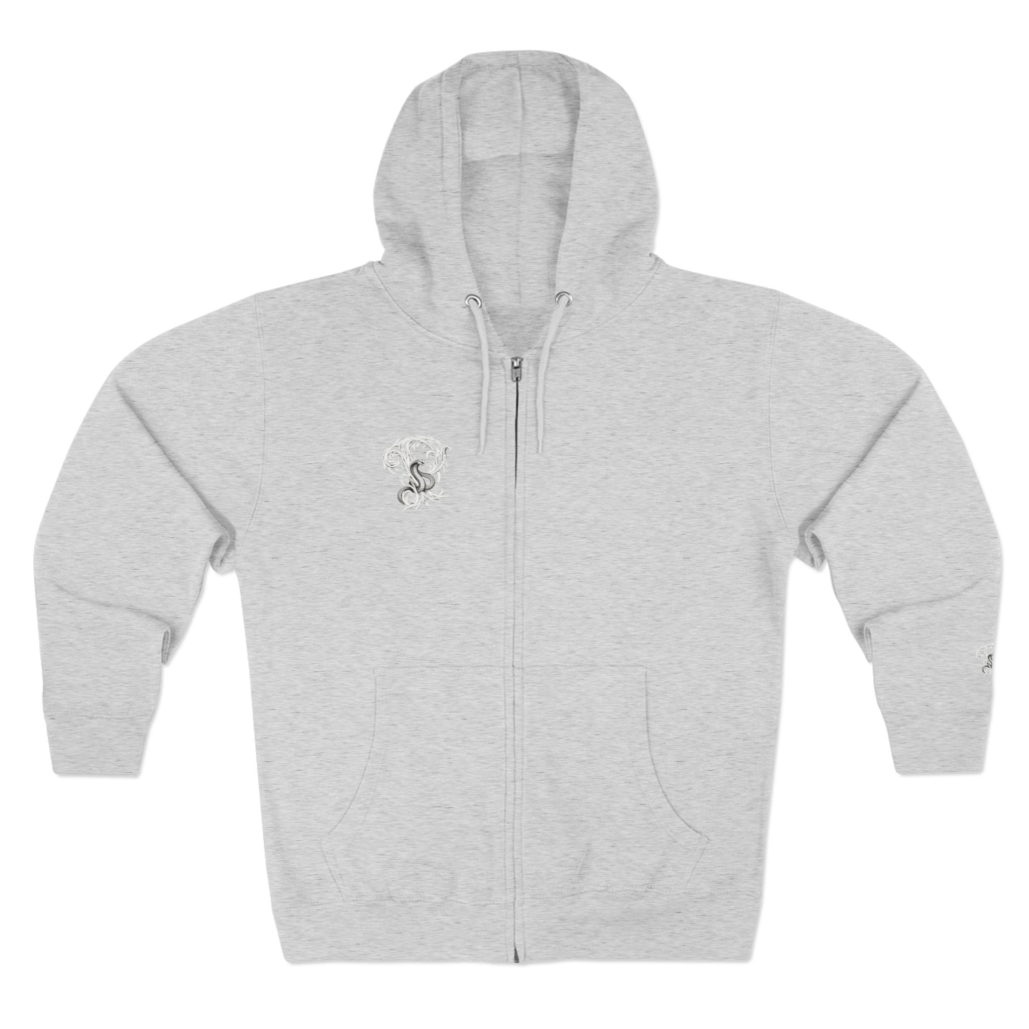 Ember & Serpent Zip Hoodie — Minimal Mythic Graphic Zip-Up Printify