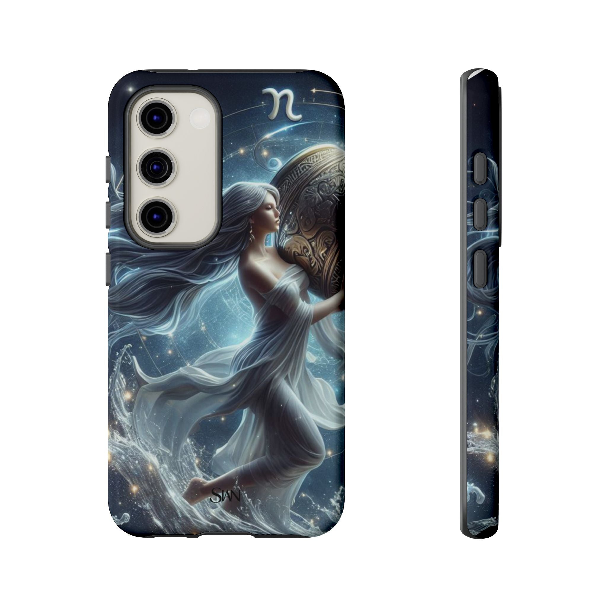 Moonlit Athena figure phone case | Goddess warrior celestial art tough case Printify