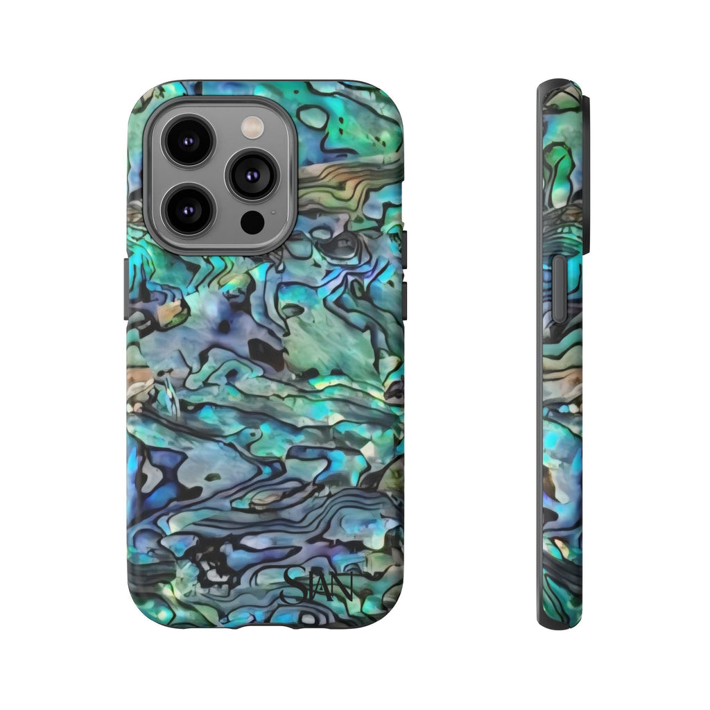 Abalone Shell Pattern Phone Case | Iridescent Ocean Swirl Protective Cover Printify