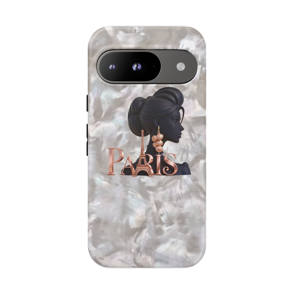 Paris Silhouette Pearl Phone Case — Tough Protective Smartphone Cover Printify
