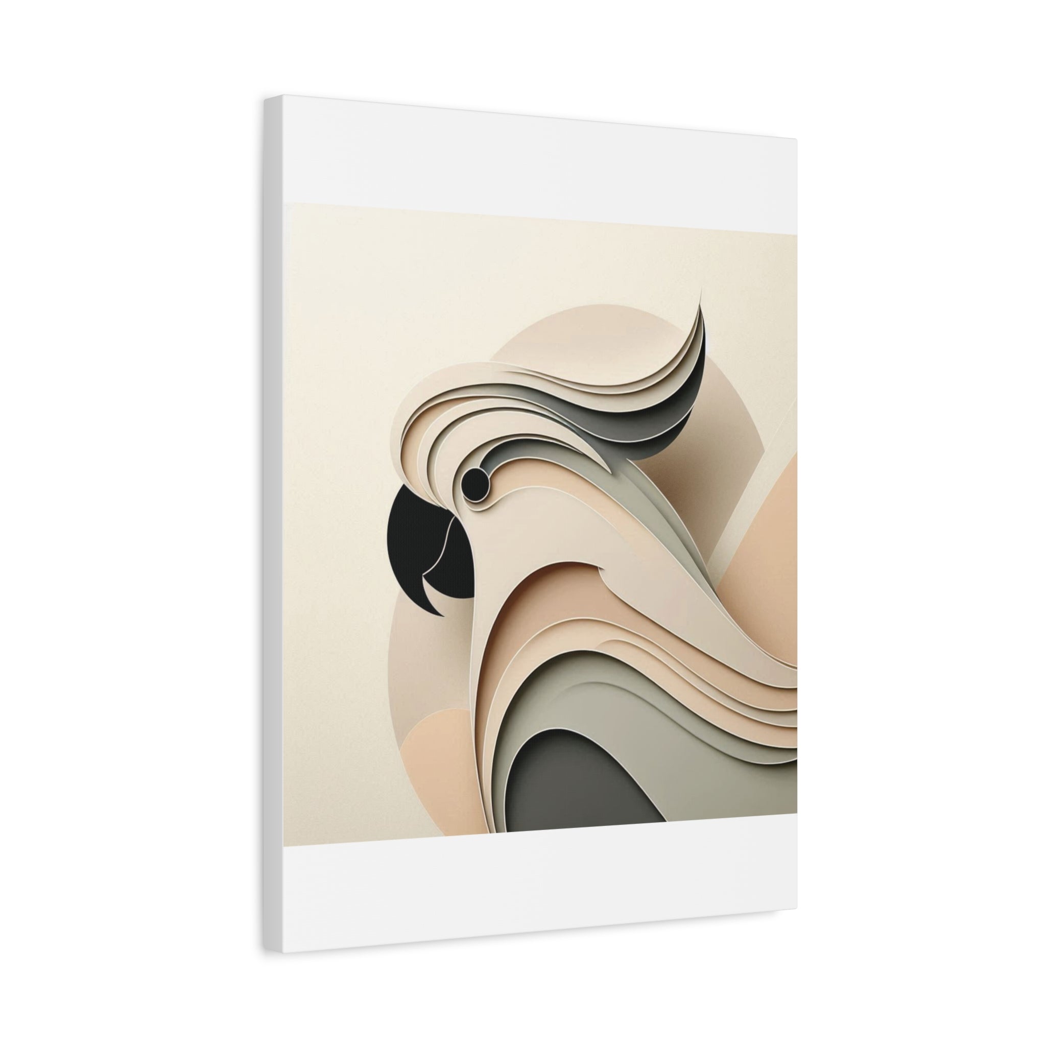 Abstract Paper Cut Cockatoo Matte Canvas Printify