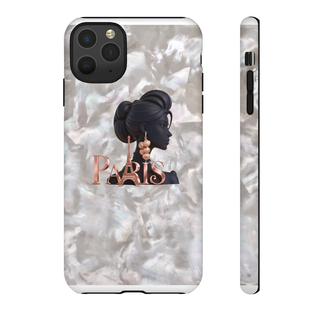 Paris Silhouette Pearl Phone Case — Tough Protective Smartphone Cover Printify