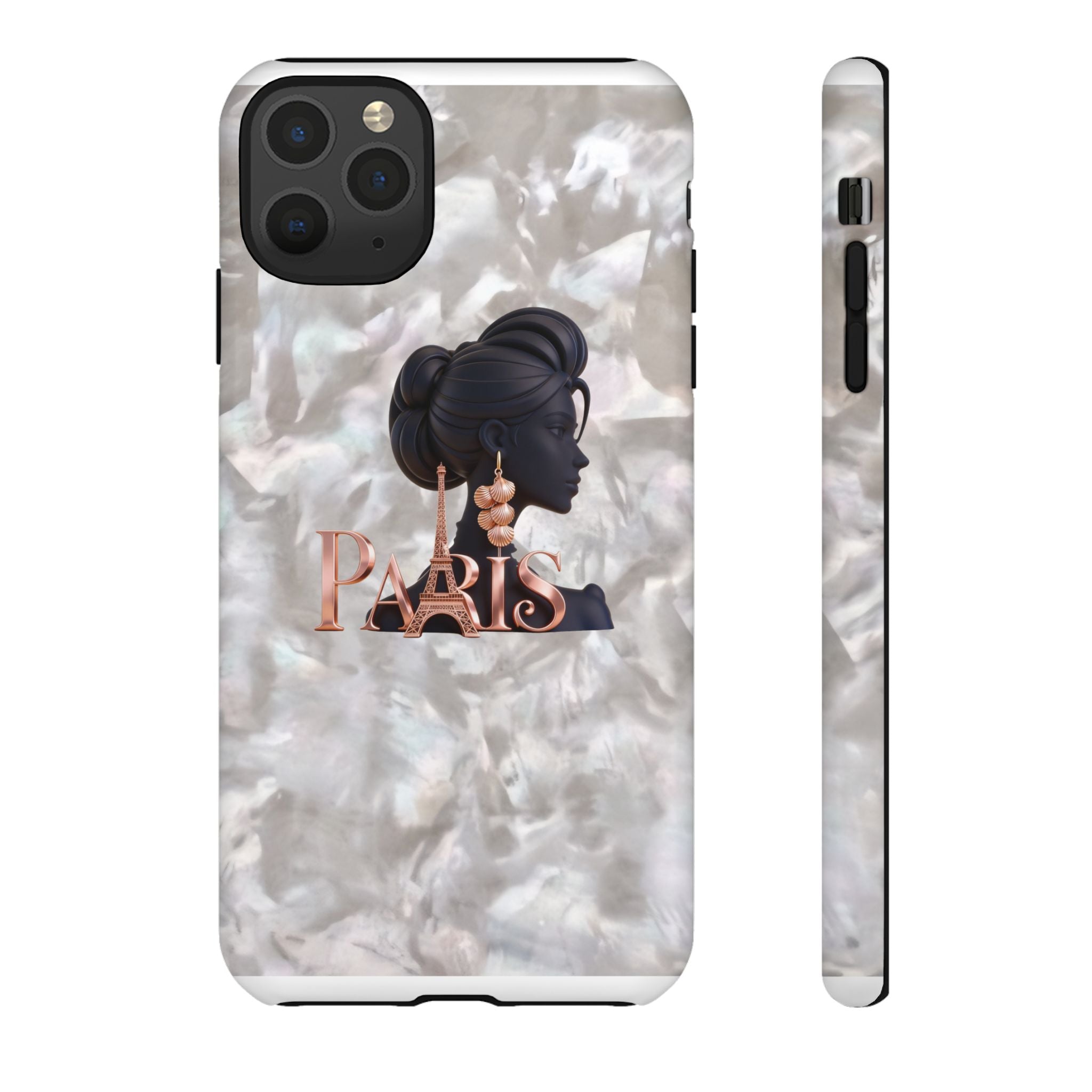 Paris Silhouette Pearl Phone Case — Tough Protective Smartphone Cover Printify