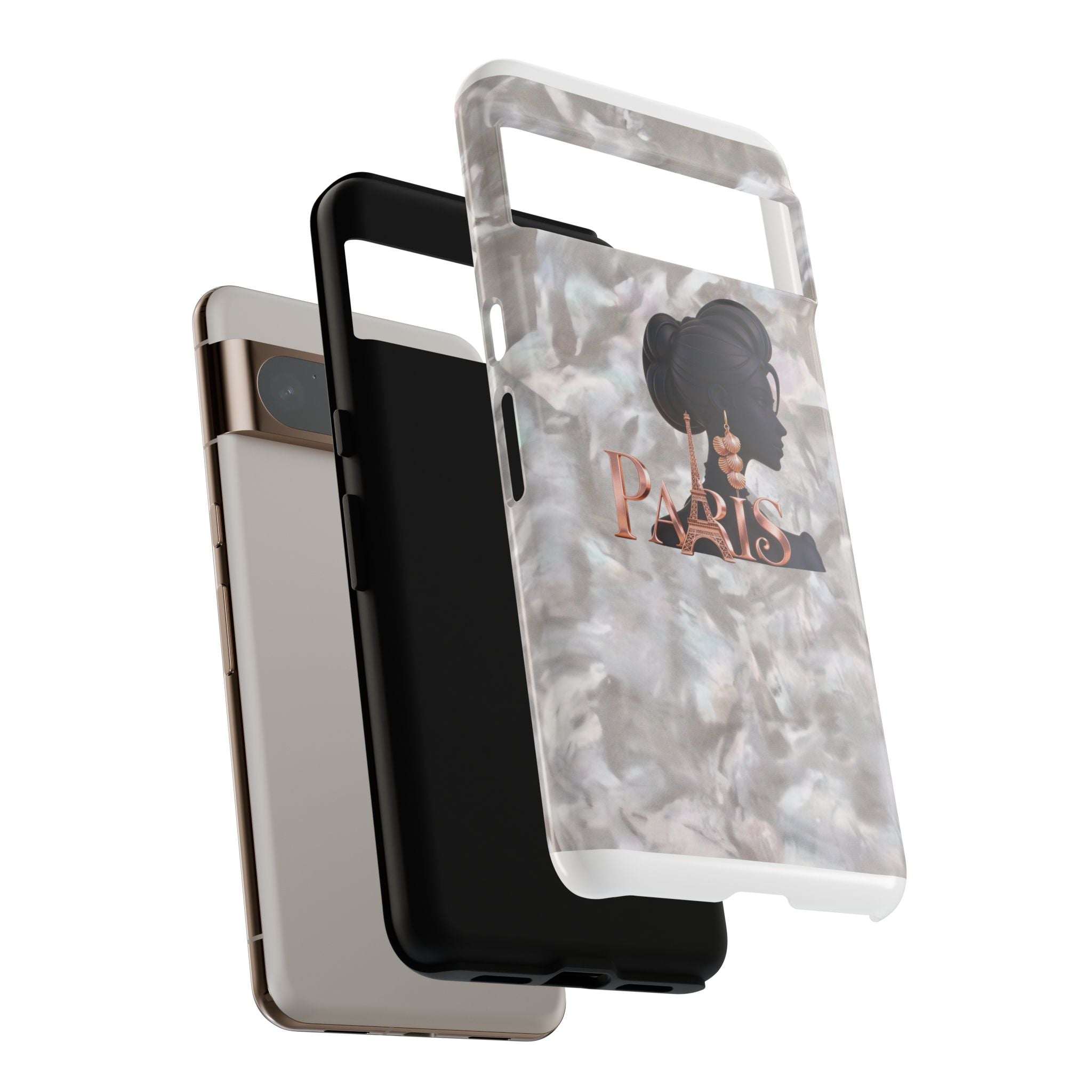 Paris Silhouette Pearl Phone Case — Tough Protective Smartphone Cover Printify