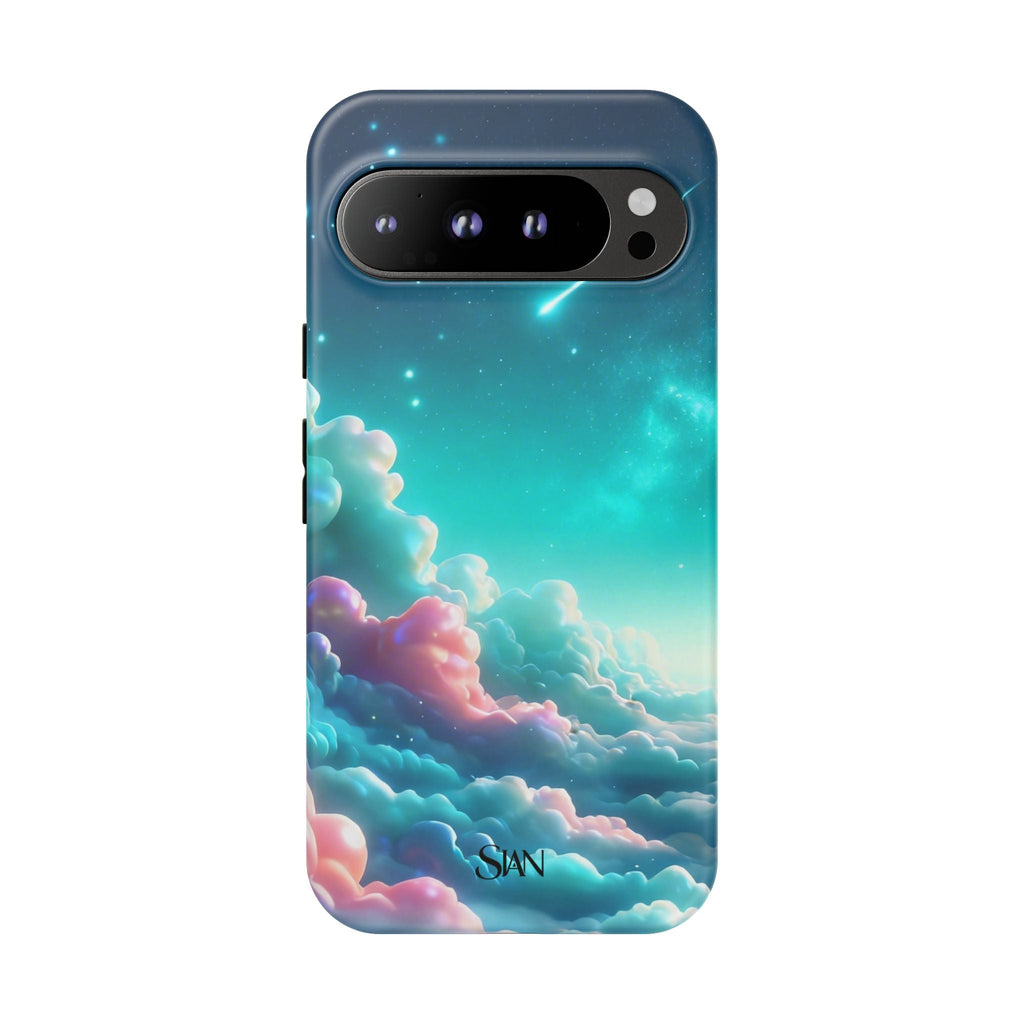 Dreamy Pastel Clouds with Shooting Star phone case Printify