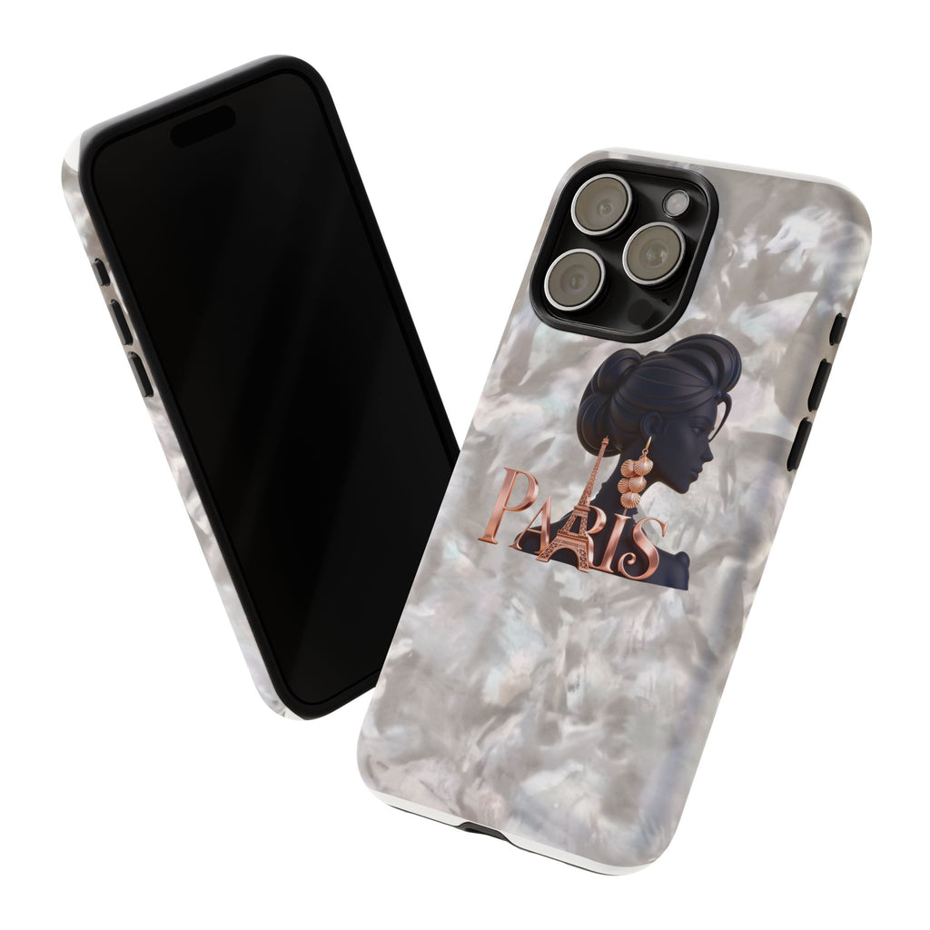 Paris Silhouette Pearl Phone Case — Tough Protective Smartphone Cover Printify
