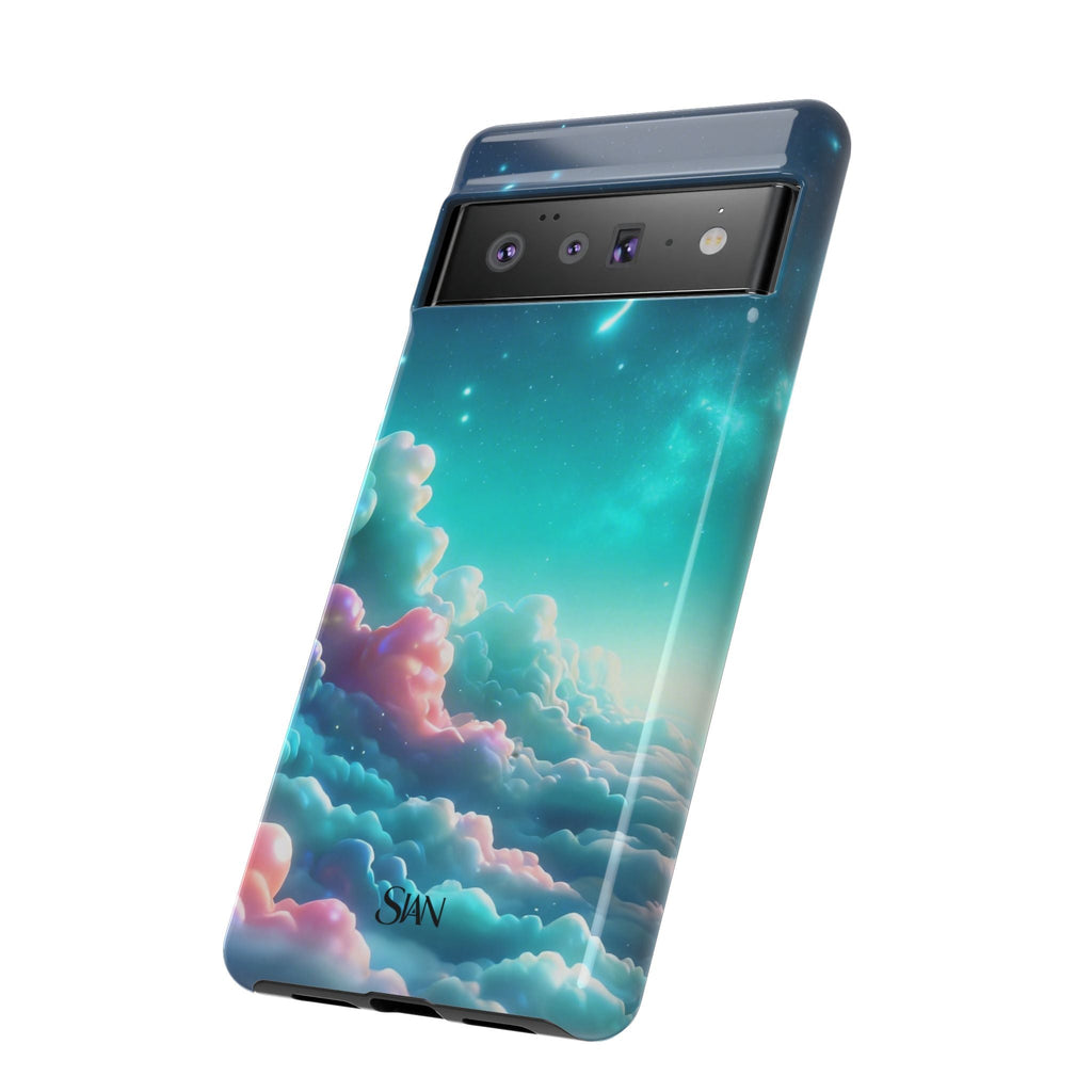 Dreamy Pastel Clouds with Shooting Star phone case Printify