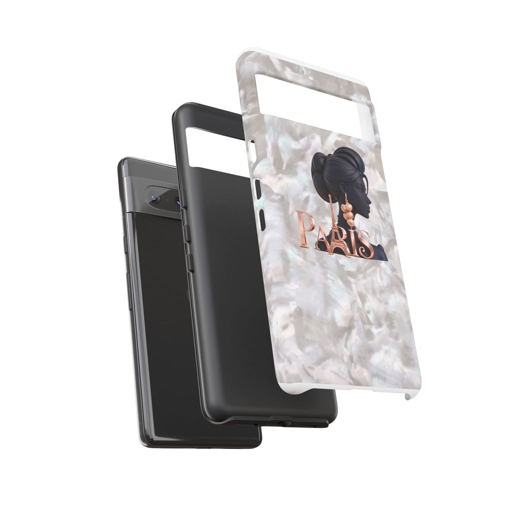 Paris Silhouette Pearl Phone Case — Tough Protective Smartphone Cover Printify