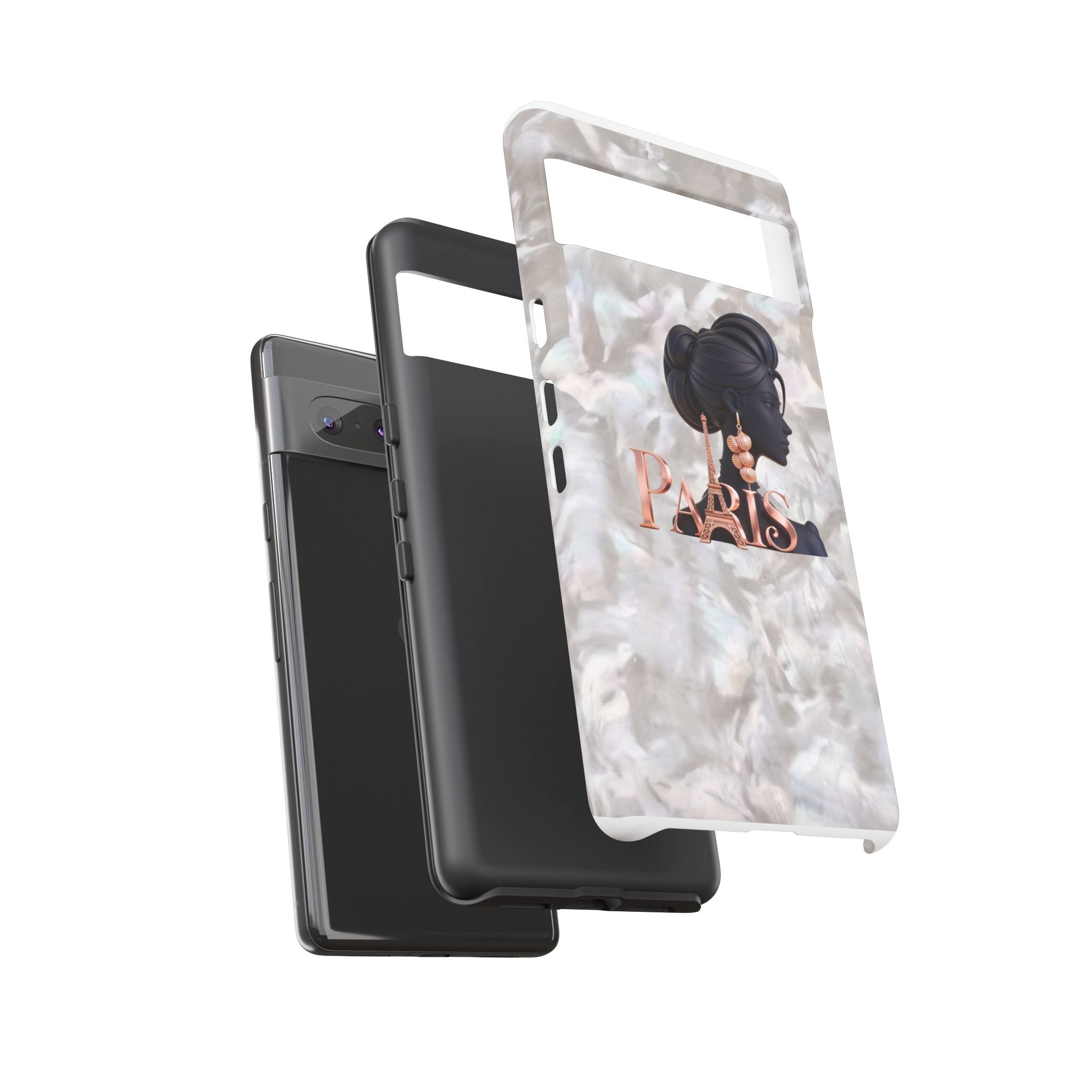 Paris Silhouette Pearl Phone Case — Tough Protective Smartphone Cover Printify