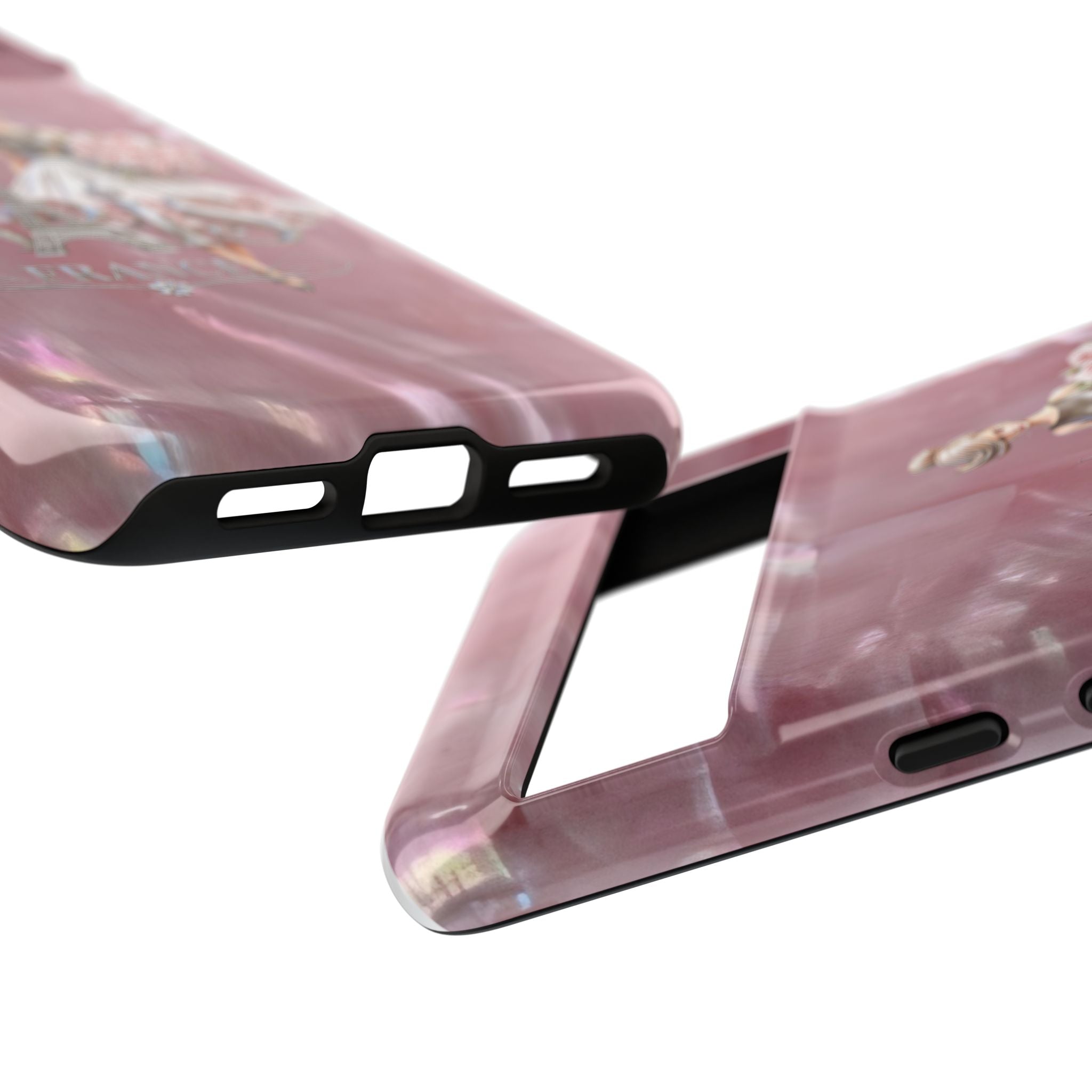 Paris Floral Phone Case - Pink Eiffel Tower Fashion Girl Tough Case Printify