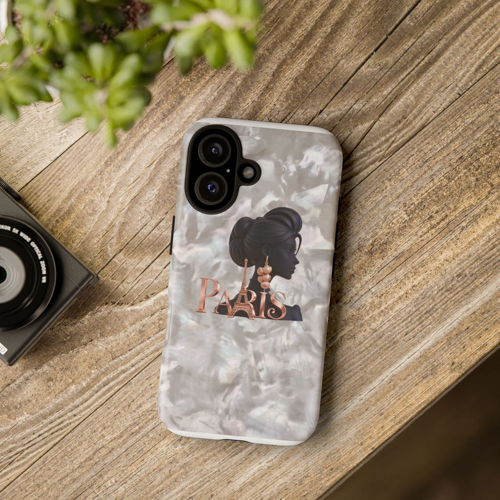 Paris Silhouette Pearl Phone Case — Tough Protective Smartphone Cover Printify