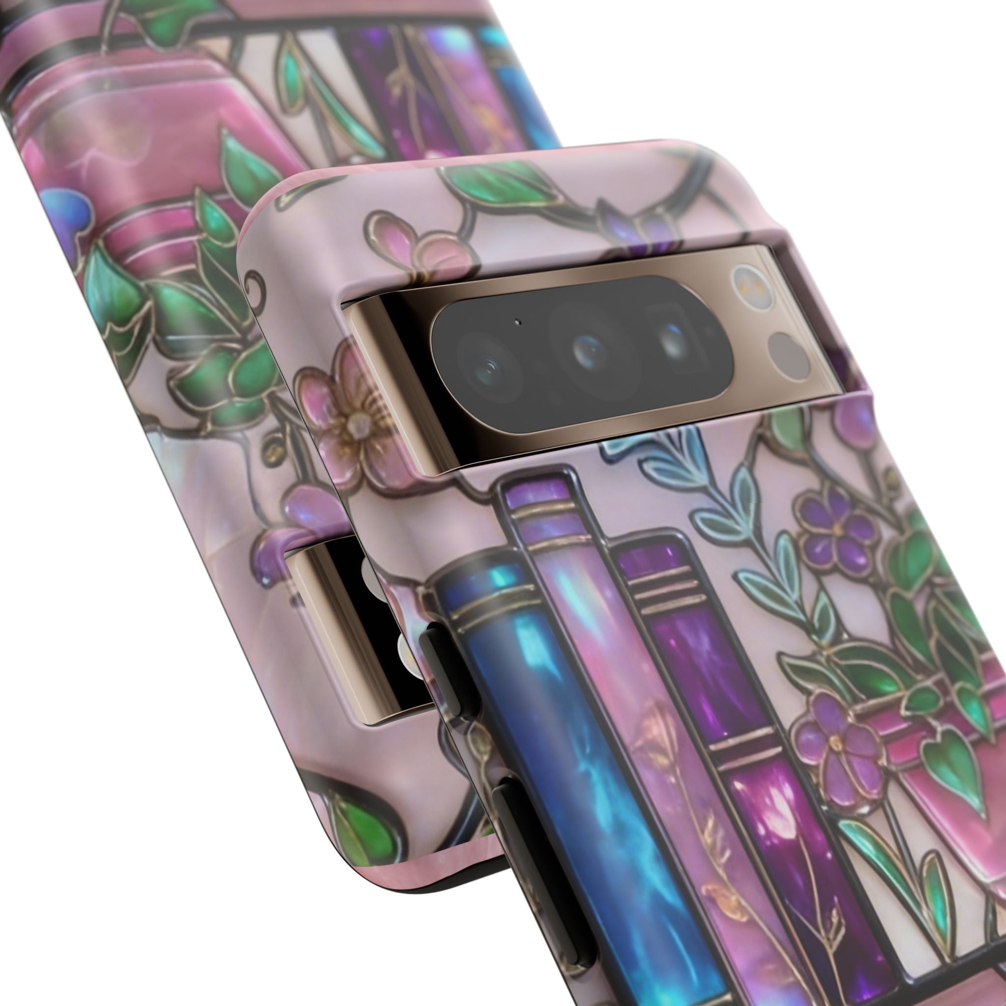 Floral Bookshelf Phone Case — Pastel Botanicals & Magical Book Art Printify