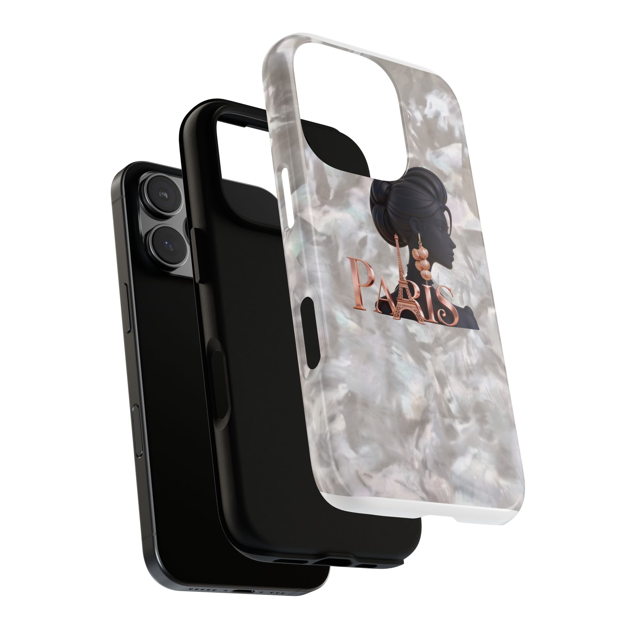 Paris Silhouette Pearl Phone Case — Tough Protective Smartphone Cover Printify