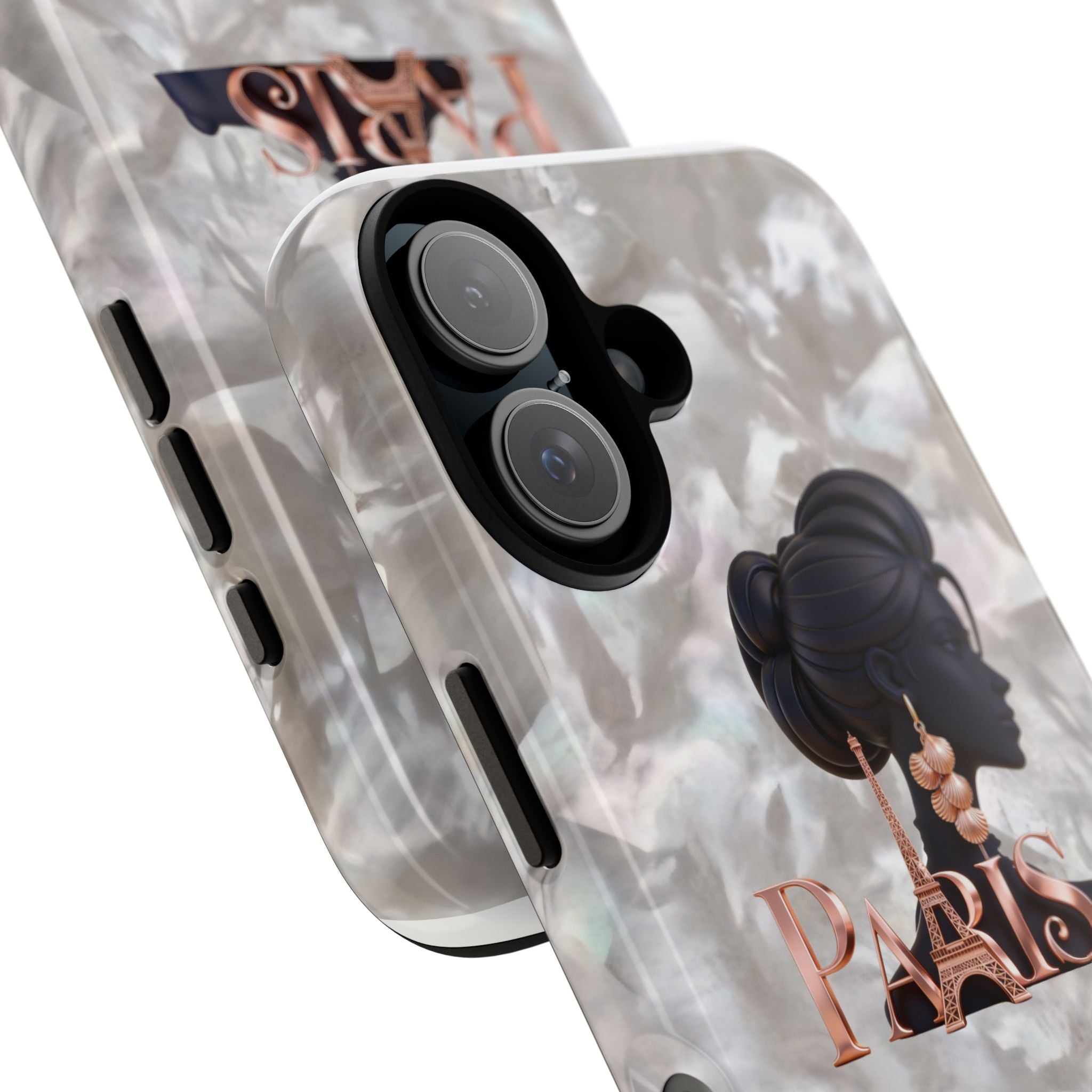 Paris Silhouette Pearl Phone Case — Tough Protective Smartphone Cover Printify