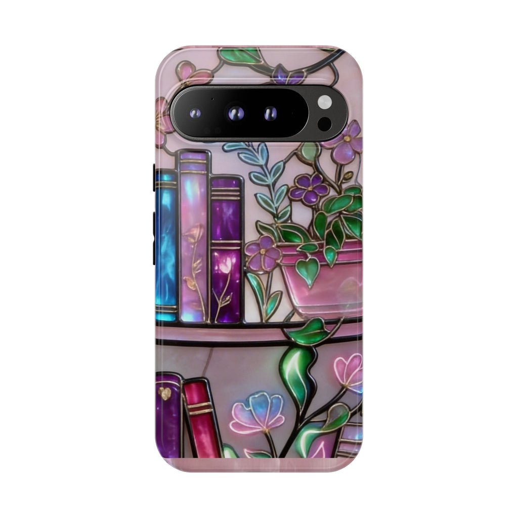 Floral Bookshelf Phone Case — Pastel Botanicals & Magical Book Art Printify
