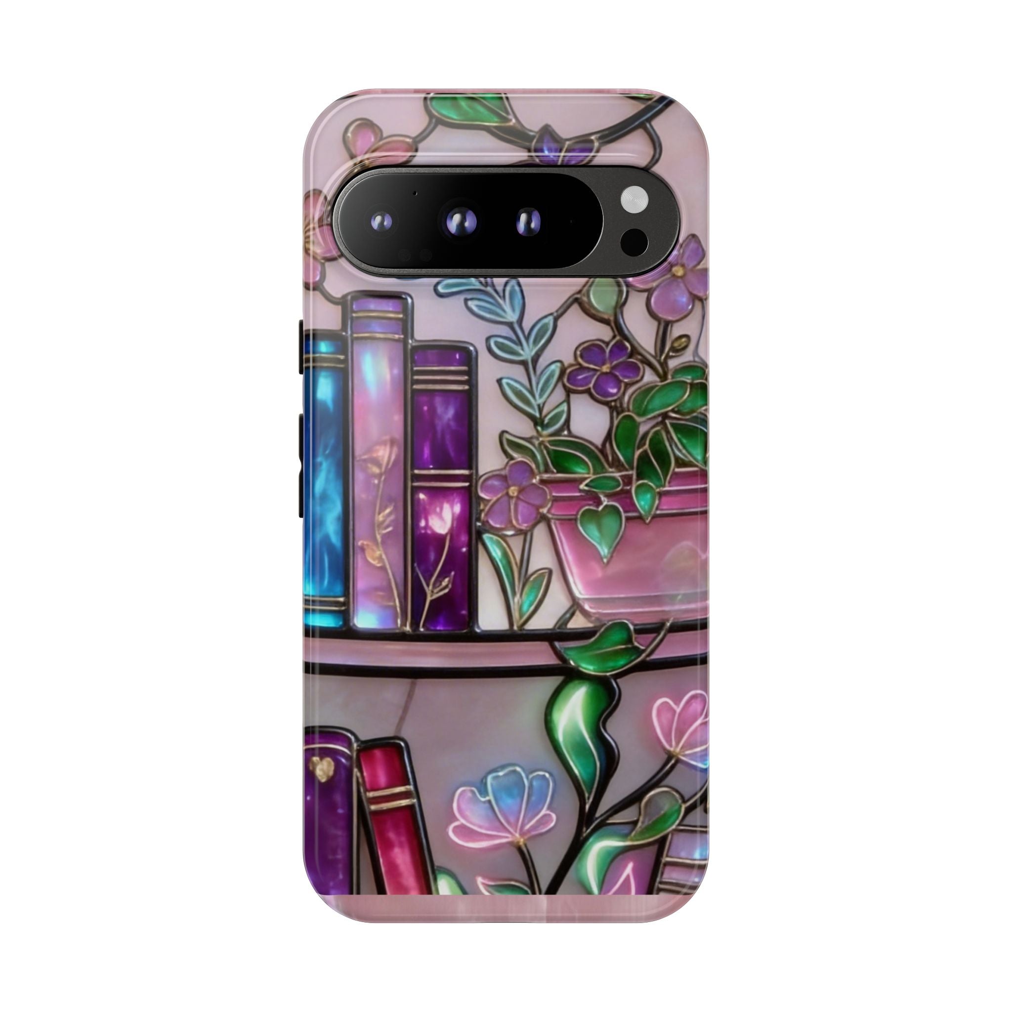 Floral Bookshelf Phone Case — Pastel Botanicals & Magical Book Art Printify
