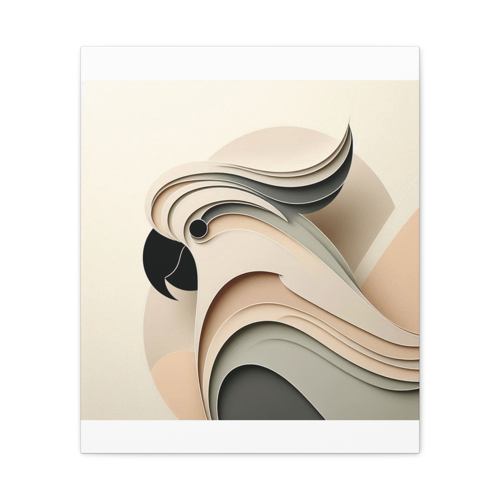 Abstract Paper Cut Cockatoo Matte Canvas Printify
