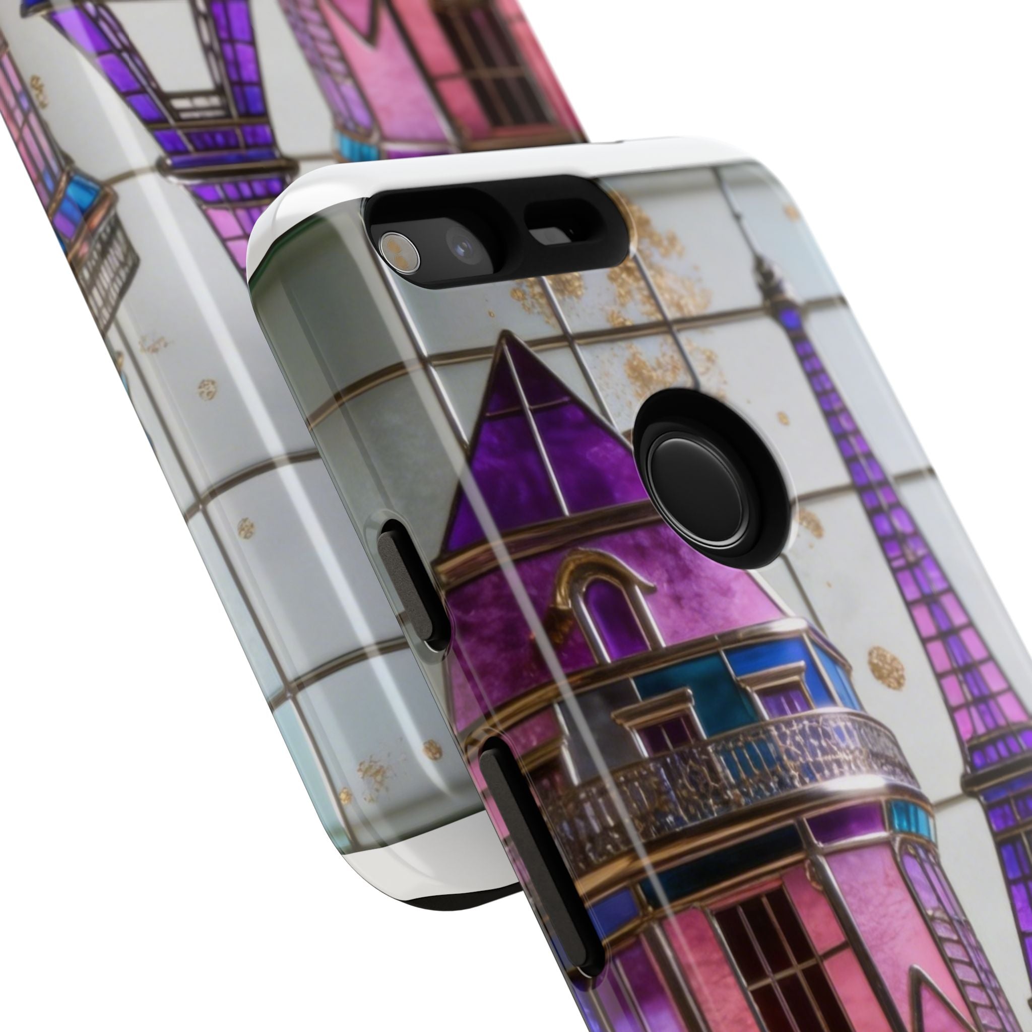 Parisian Eiffel Tower Tough Phone Case — Purple Vintage Cityscape Printify