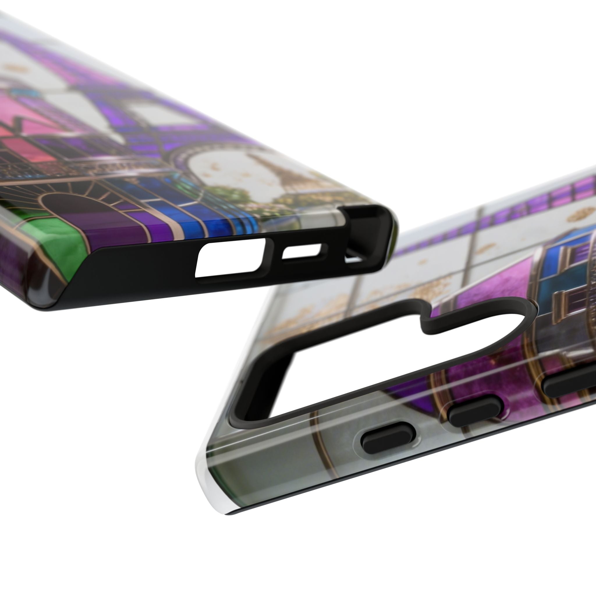 Parisian Eiffel Tower Tough Phone Case — Purple Vintage Cityscape Printify