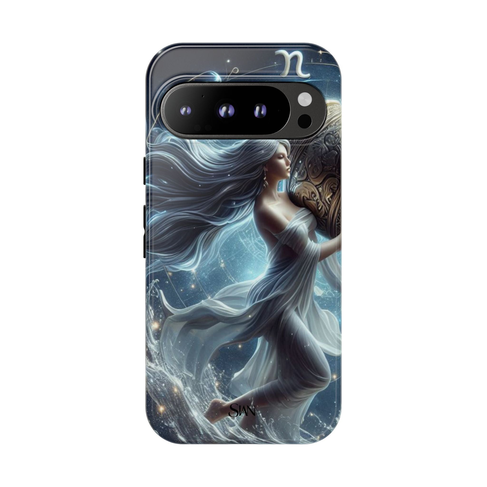 Moonlit Athena figure phone case | Goddess warrior celestial art tough case Printify